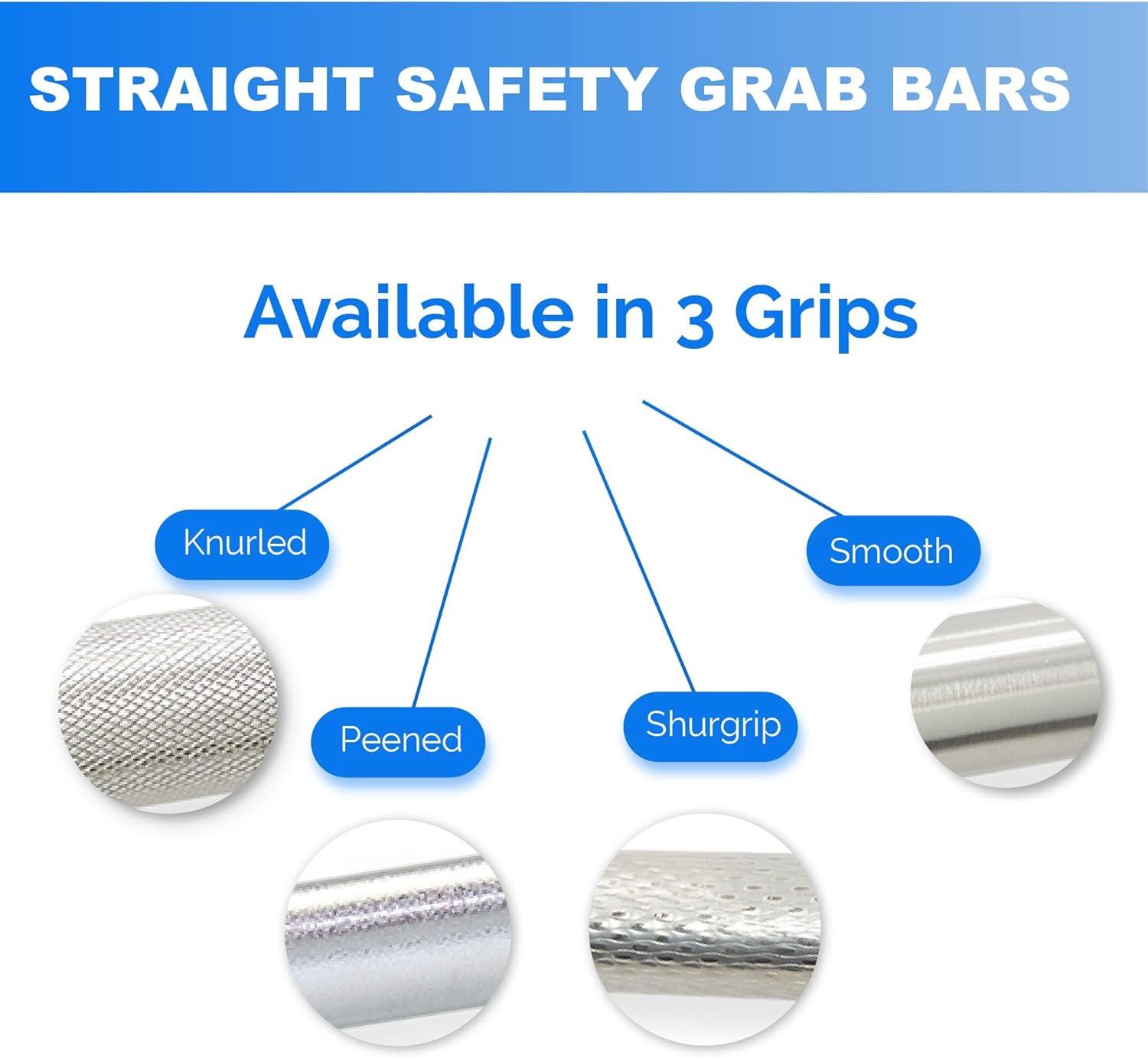 30” Shower Handle Smooth Grip | 304 Stainless Steel Bathroom Grab Bars For Seniors, Handicap Grab Bars | ADA Shower Bars Safety For Elderly Holds Upto 400lbs, Grab Bars For Bathtubs And Showers