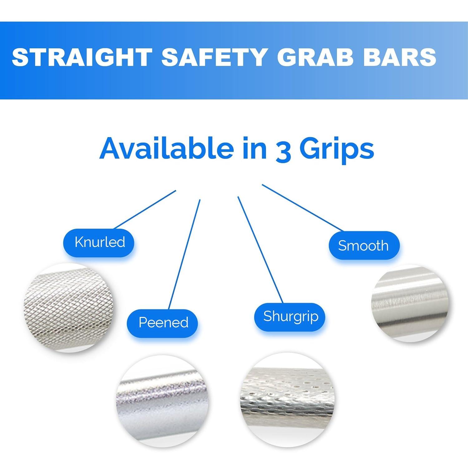 30” Shower Handle Smooth Grip | 304 Stainless Steel Bathroom Grab Bars For Seniors, Handicap Grab Bars | ADA Shower Bars Safety For Elderly Holds Upto 400lbs, Grab Bars For Bathtubs And Showers