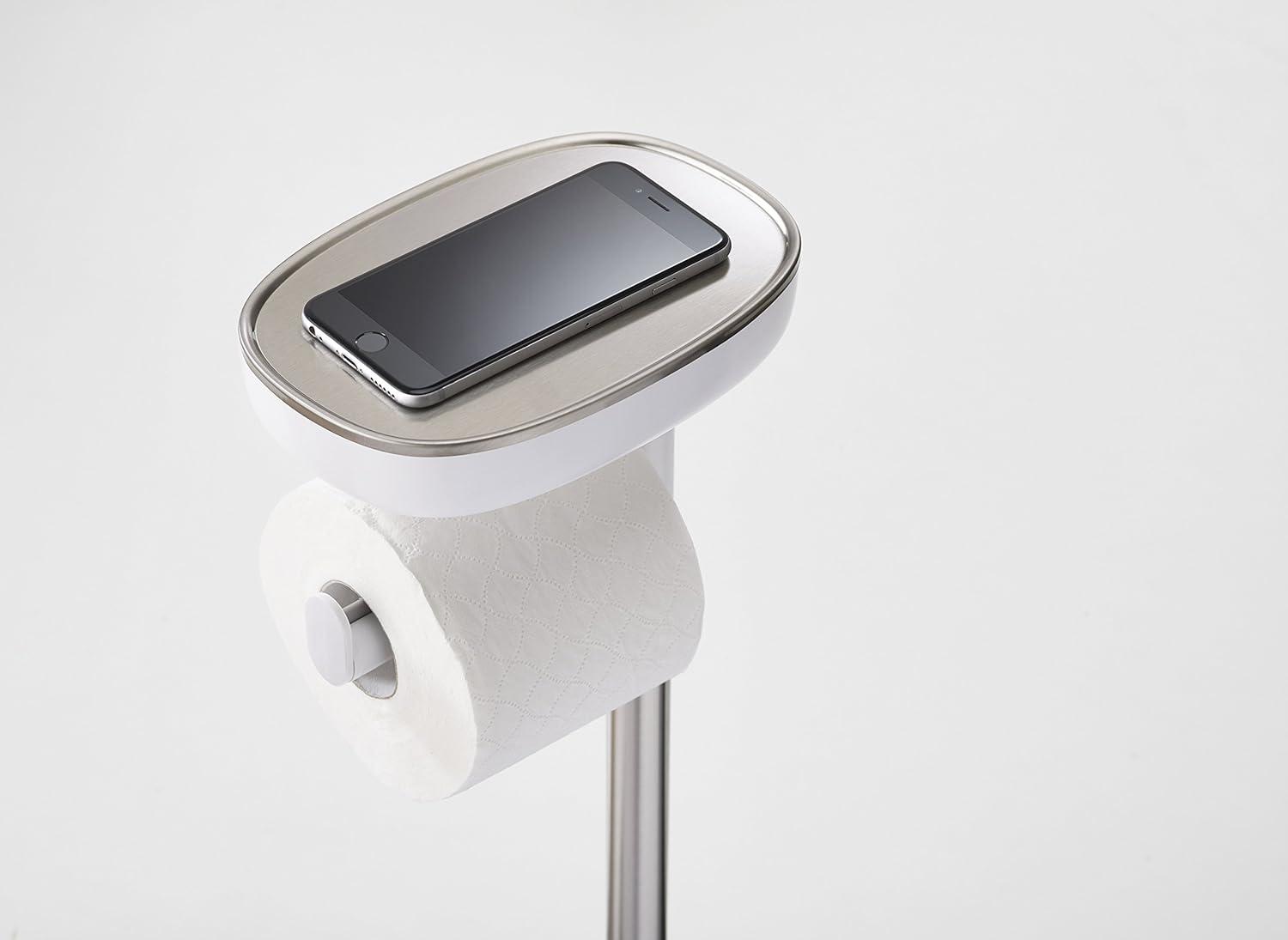 Joseph Joseph EasyStore Plus Free Standing Toilet Paper Holder with Flex Steel Toilet Brush