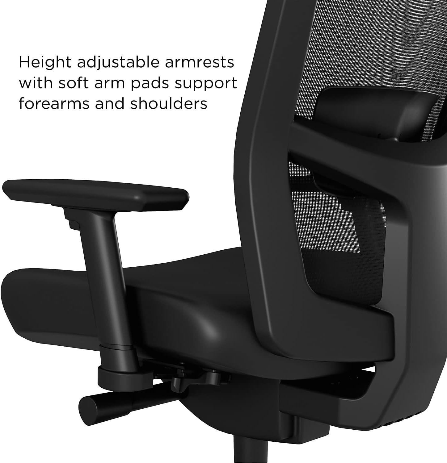 Staples Workplace Series 500 Vinyl & Mesh Task Chair Black Adj Lumbar 2D Arms 2846129