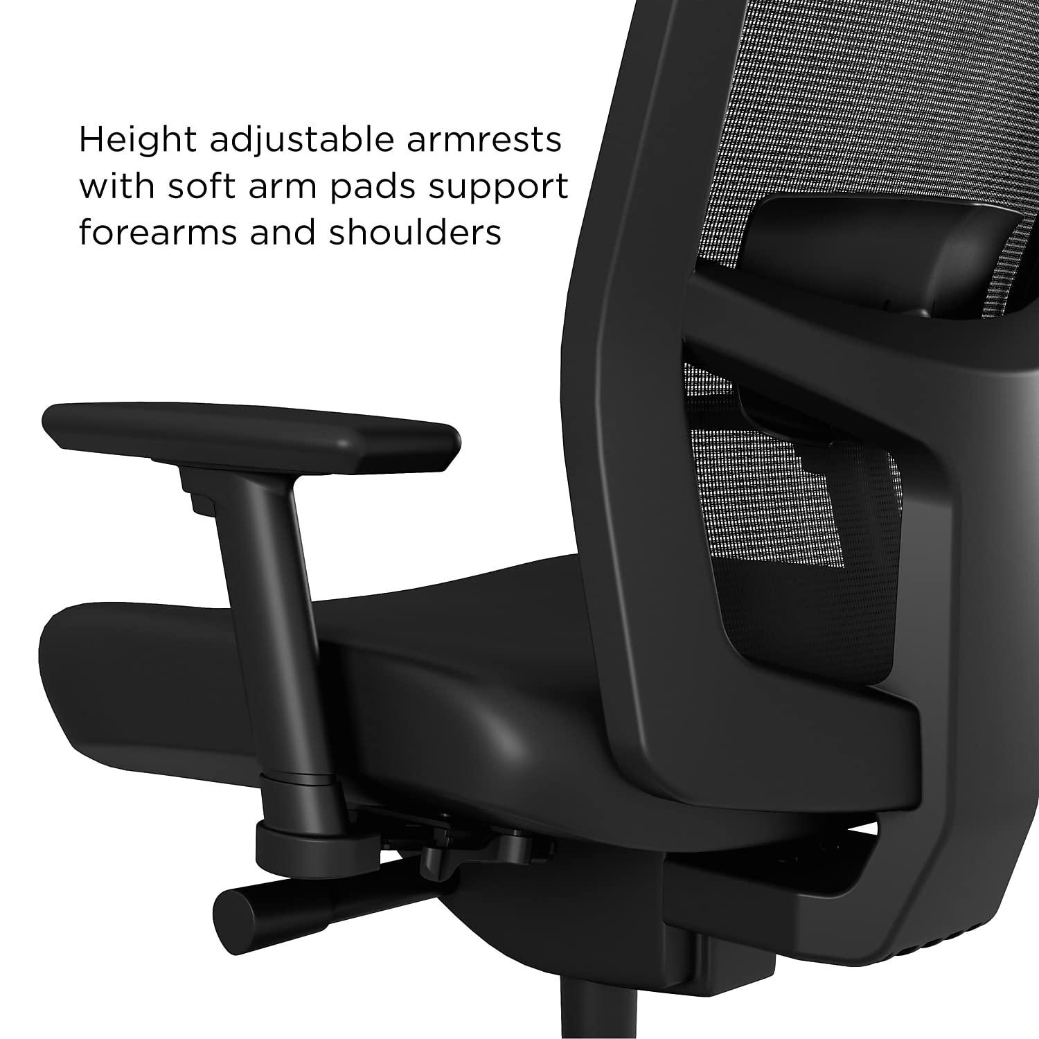 Staples Workplace Series 500 Vinyl & Mesh Task Chair Black Adj Lumbar 2D Arms 2846129