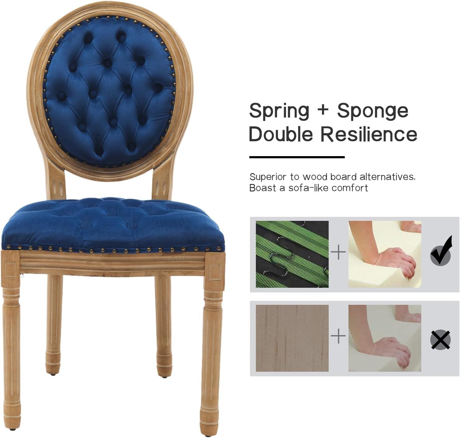 One Allium Way® French Style Vintage Solid Wood Upholstered Dining Chair (Set of 4)