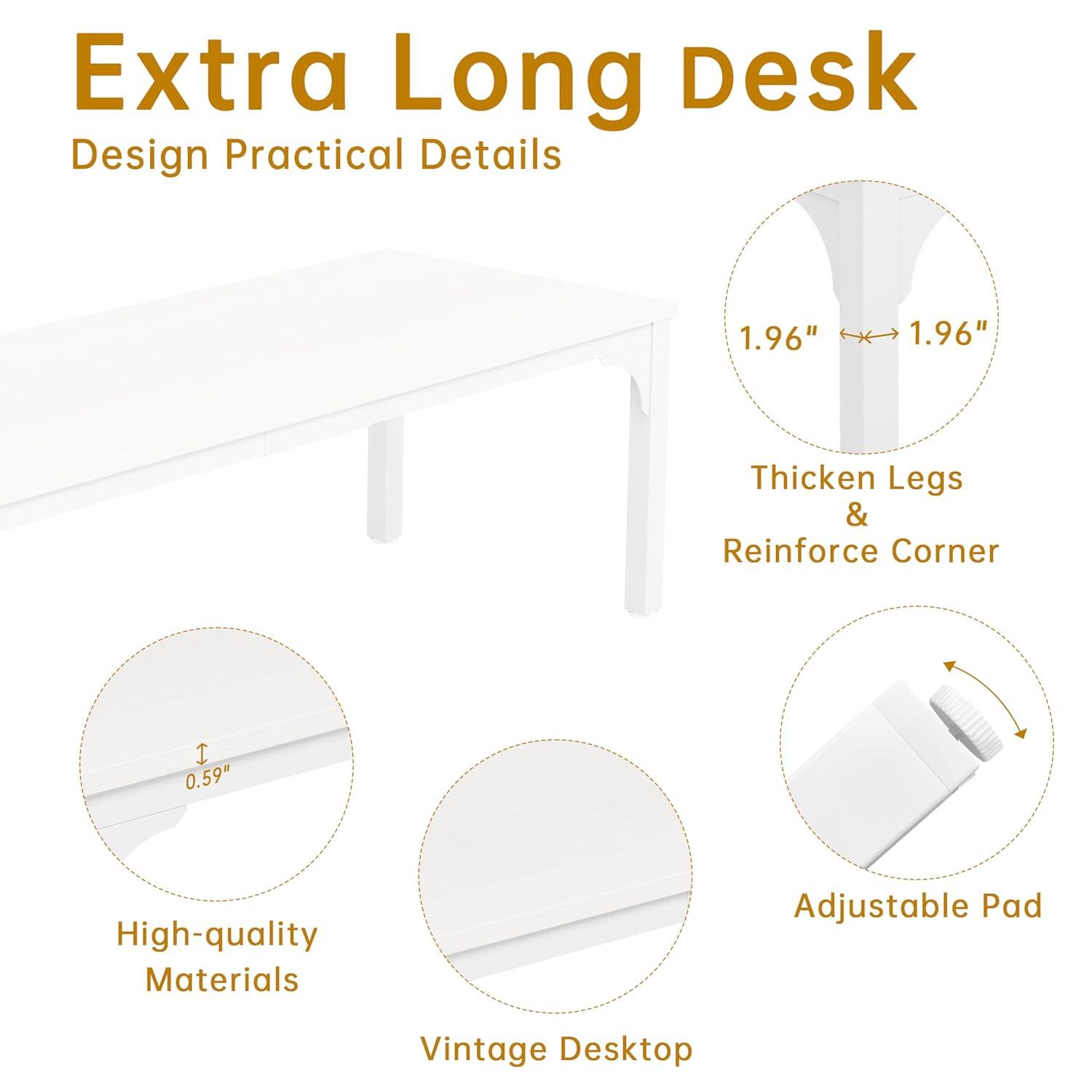 13FT Conference Table, Super Sturdy Large Rectangle Meeting Seminar Table for 16 Person, Long Business Tables, 4 Pcs White