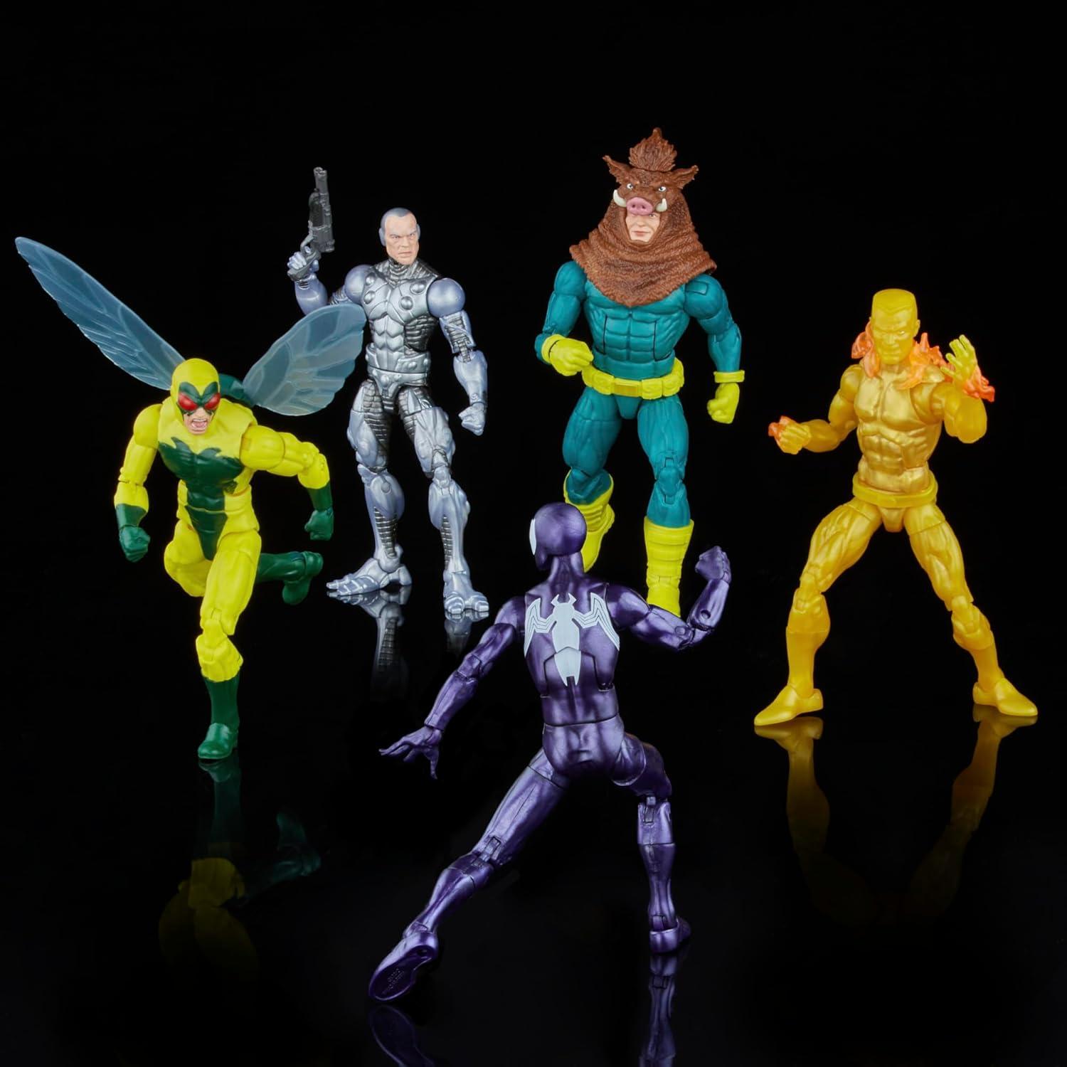 Marvel Legends Spider-Man, Silvermane, Human Fly, Molten Man & Razorback Action Figure 5-Pack