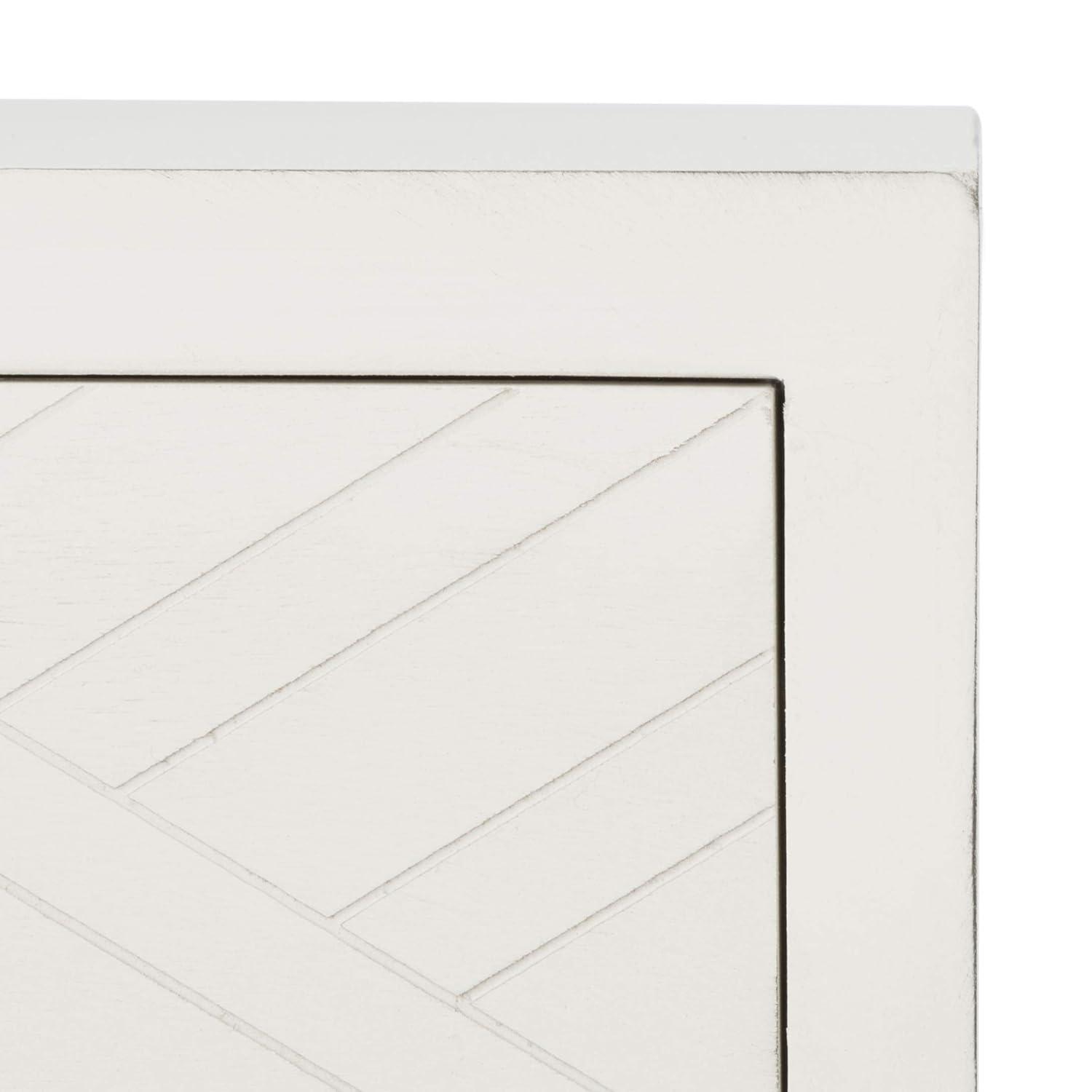 Ajana 1 Drawer Accent Table - Distressed White - Safavieh.