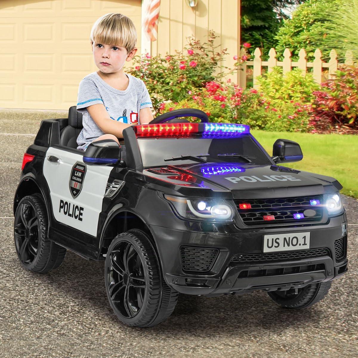 Allied Plush Inc 12V Kids Ride on Car, Electric Police Cars with Remote Control