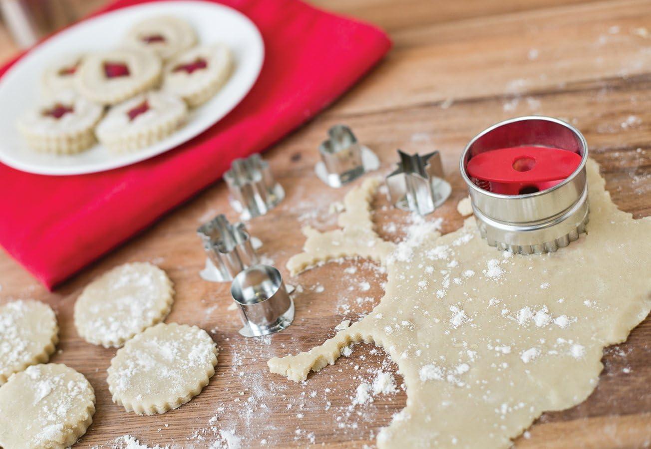 Stainless Steel Linzer Cookie Cutter Set with 6 Shapes