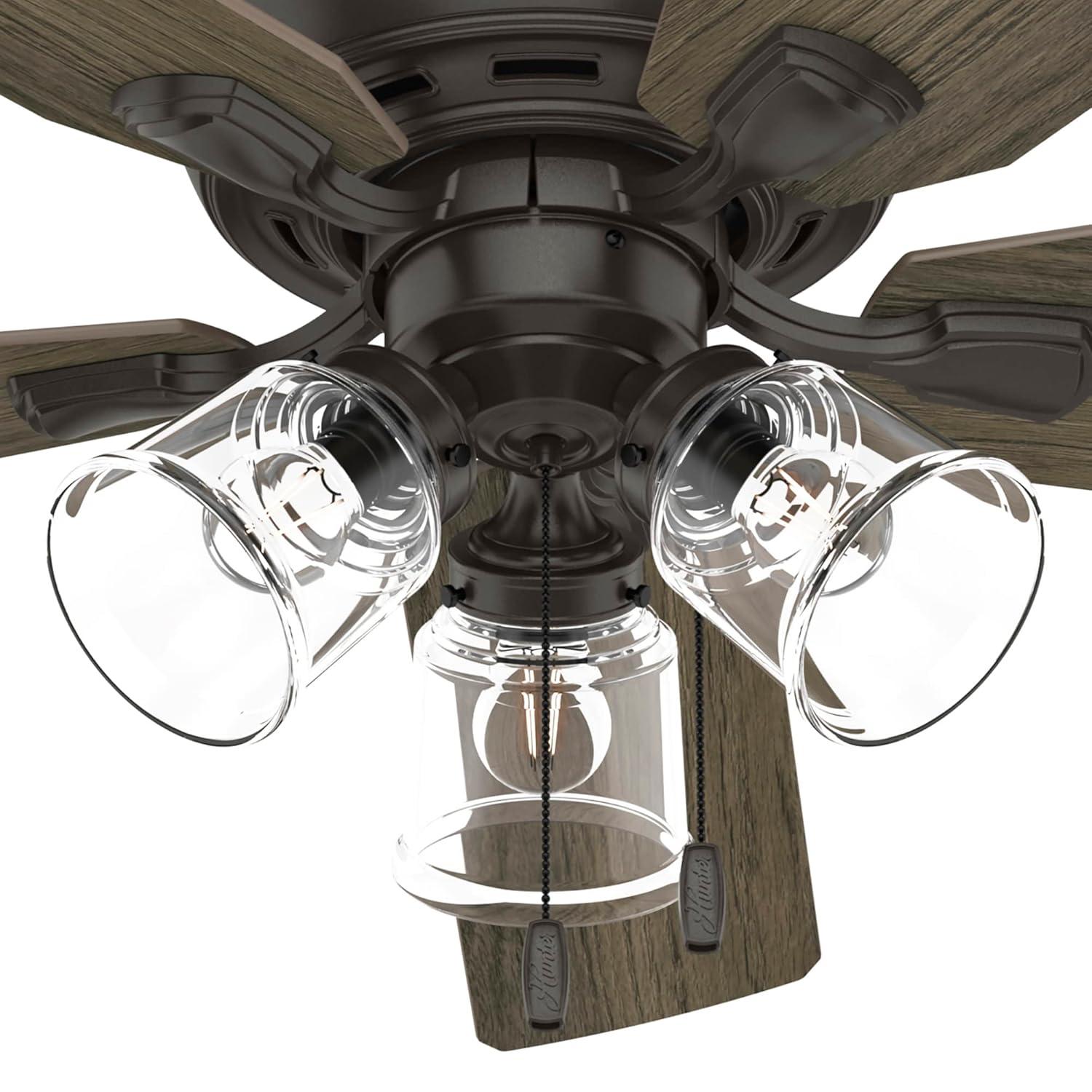 Hunter Fan 52" Rosner 5 - Blade Ceiling Fan With Lights and Pull Chains