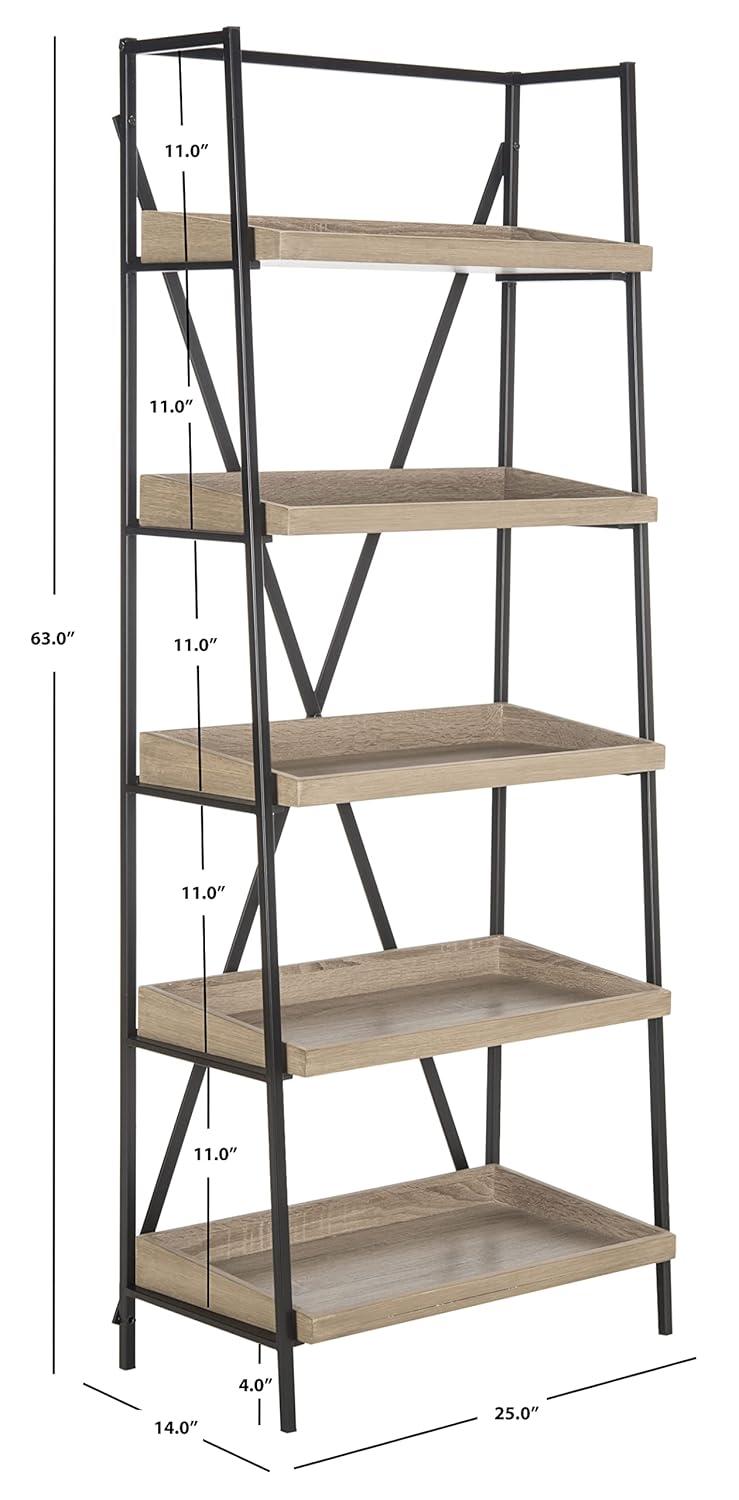 Joel Etagere - FOX4272 - Light Brown/Black - Safavieh Couture