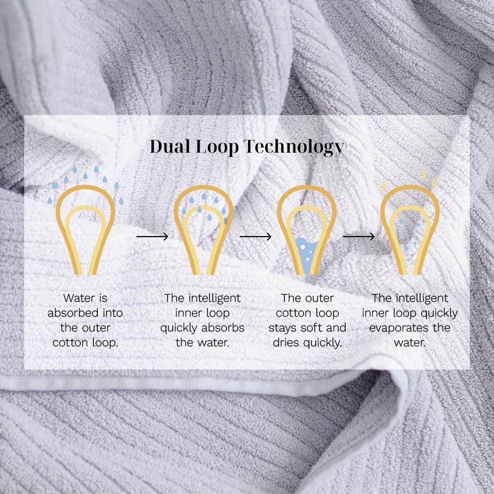 Pebble Gray 6-Piece Cotton Microfiber Bath Towel Set