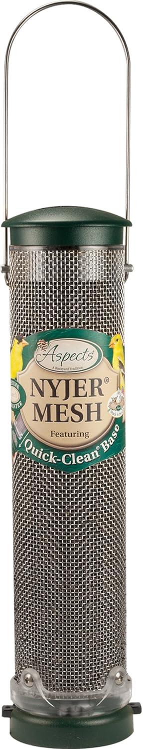 Aspects Spruce Medium Quick Clean Nyjer Mesh Thistle Tube Bird Feeder - 1.25 Quart