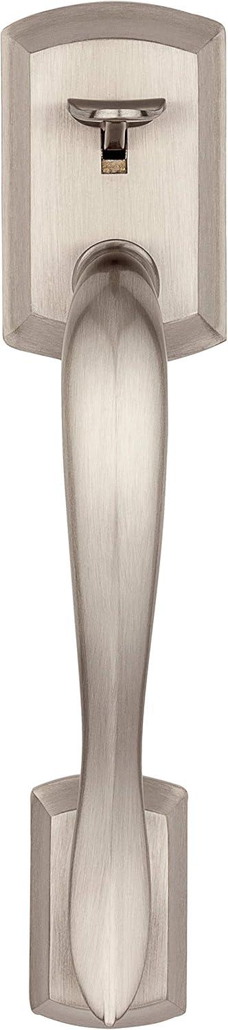 Avalon Satin Nickel Entry Door Handleset with Tustin Lever