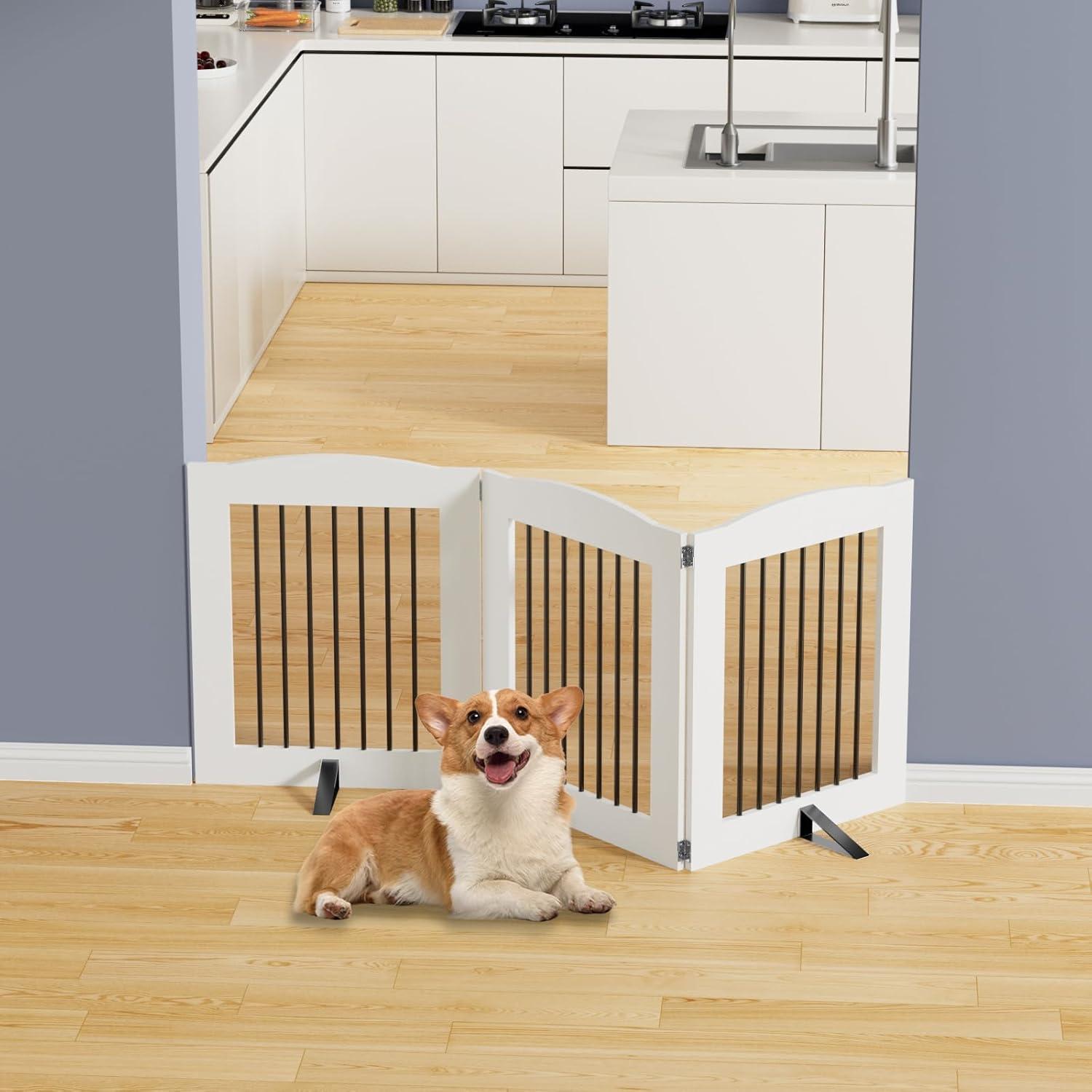 Archie & Oscar™ Freestanding Dog Gates, Foldable Dog Fence Indoor For Stairs, Doorways