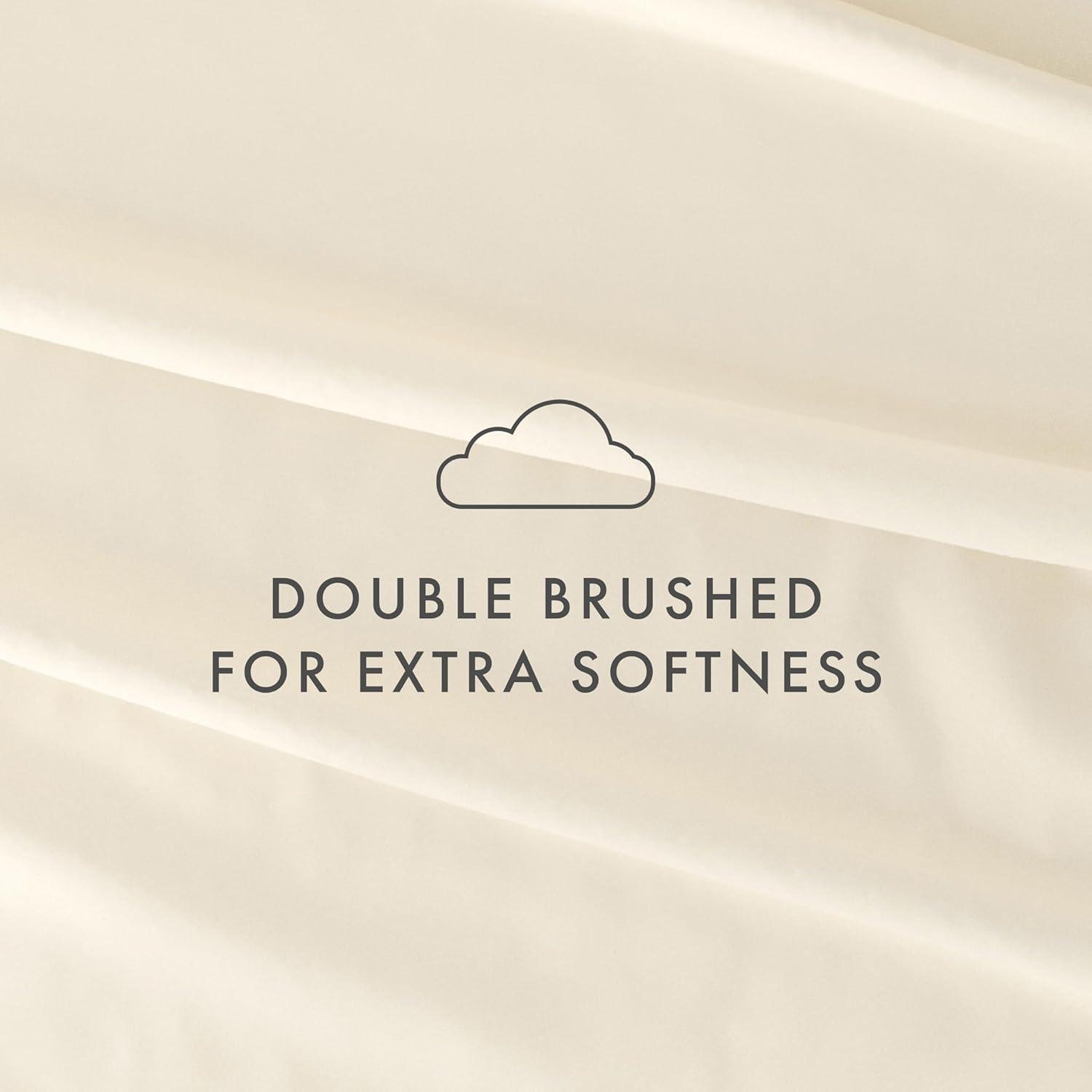 Ivory Twin Deep Pocket Microfiber Bed Sheet Set