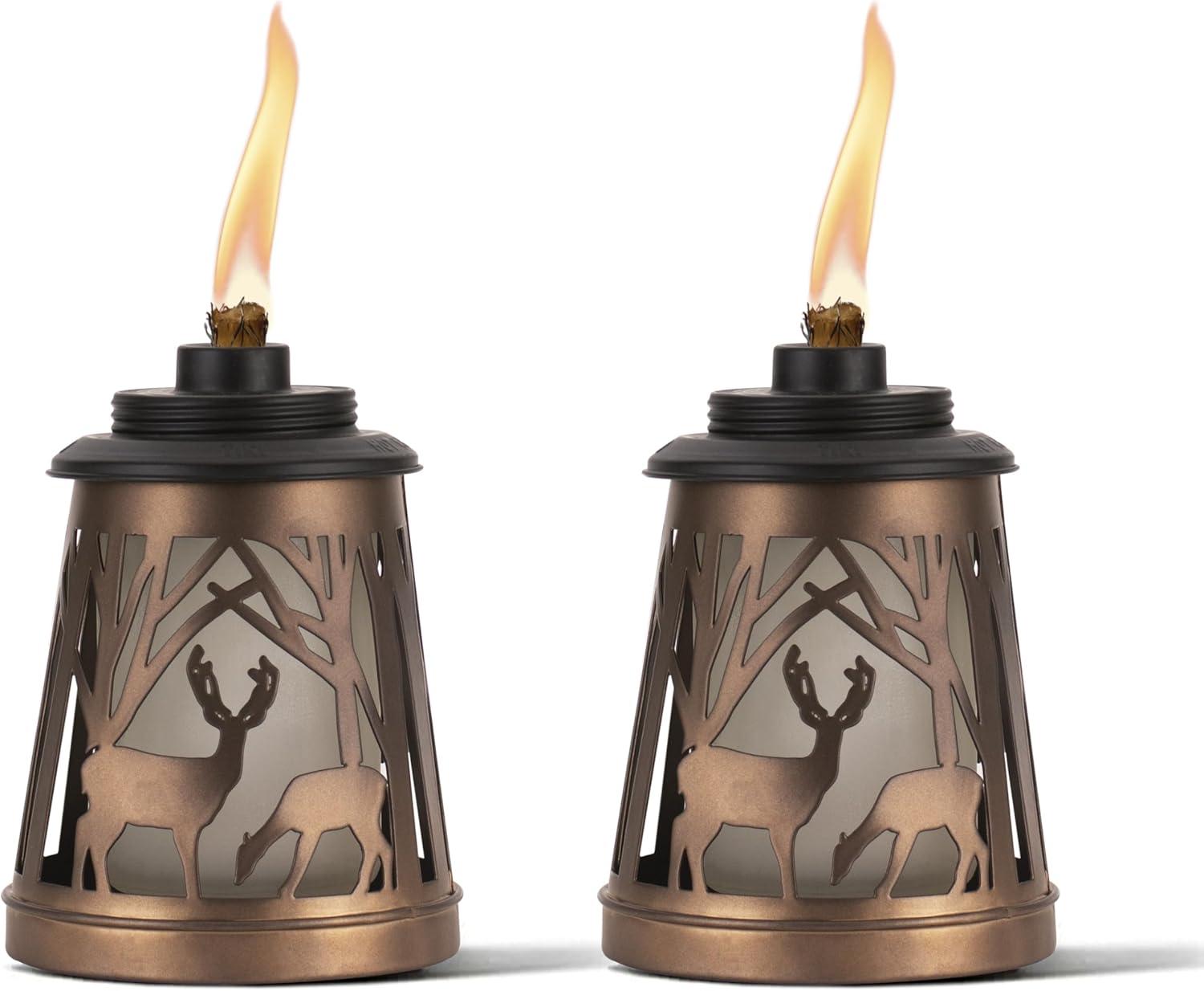 Rustic Bronze 6.75 Inch Metal Table Torch Set