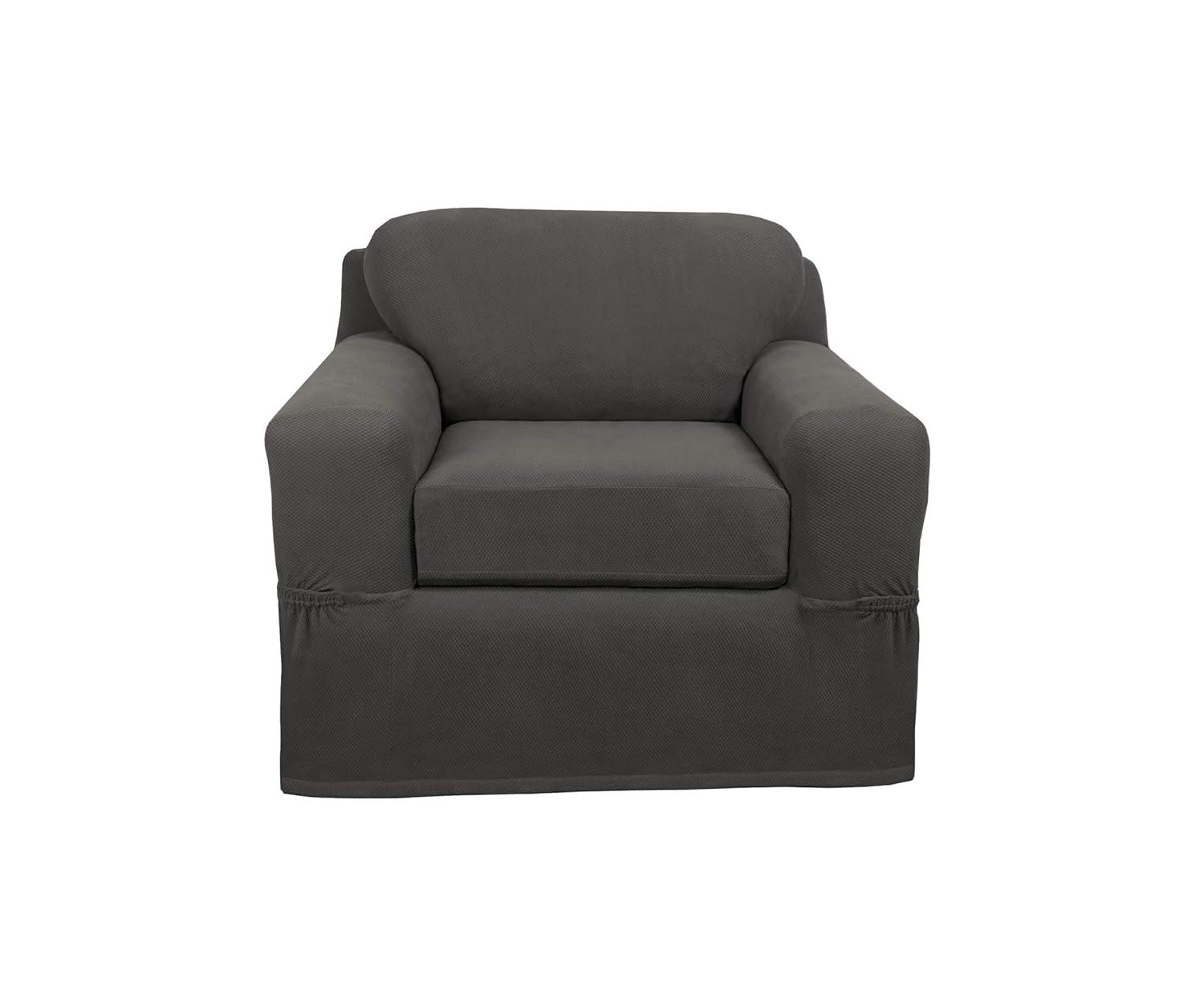 Maytex  Stretch Pixel Chair 2 Piece Furniture / Slipcover Charcoal 42-43" wide, 38"deep, 34" high