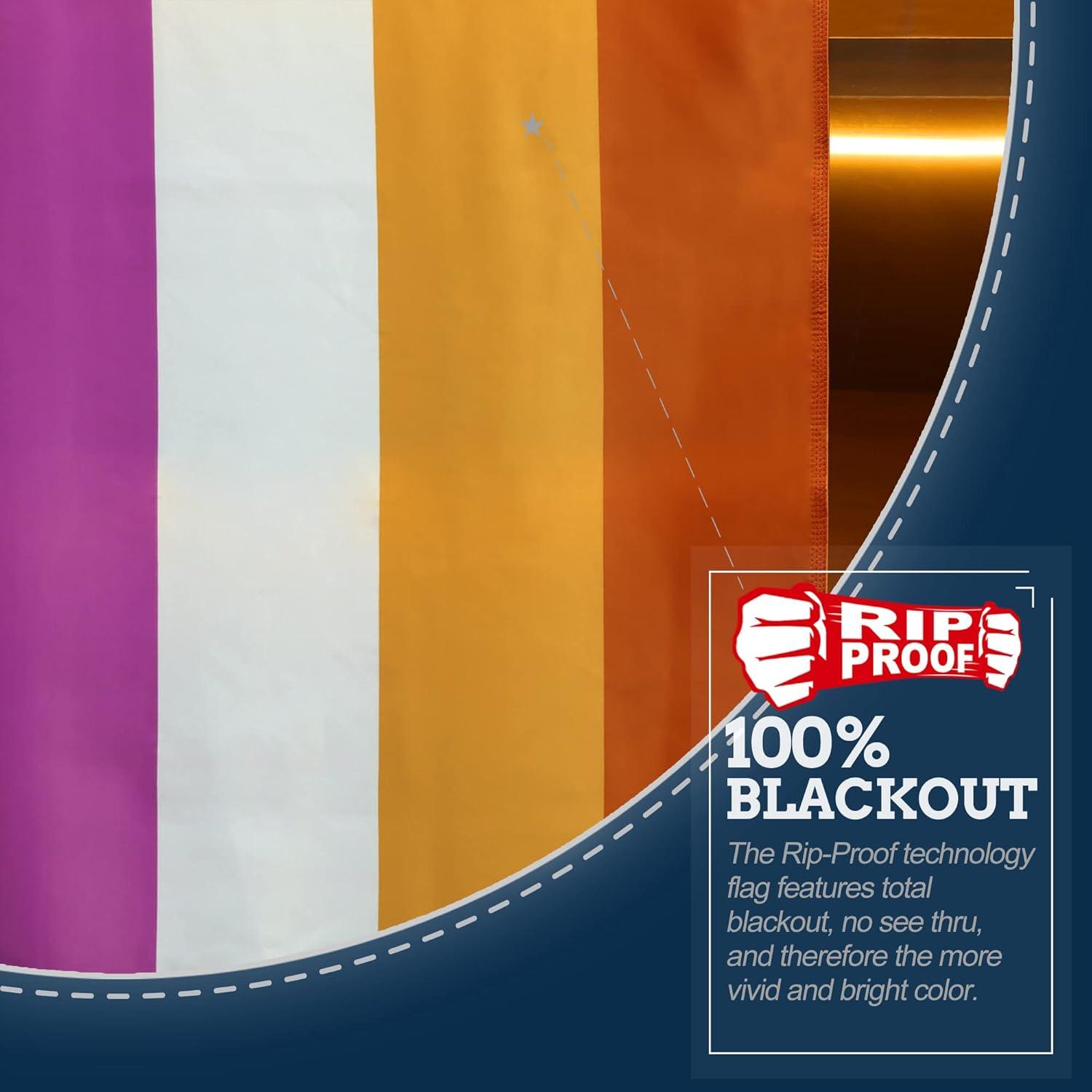 Sunset Lesbian Pride Flag with Rip-Proof Technology, 3x5 Foot