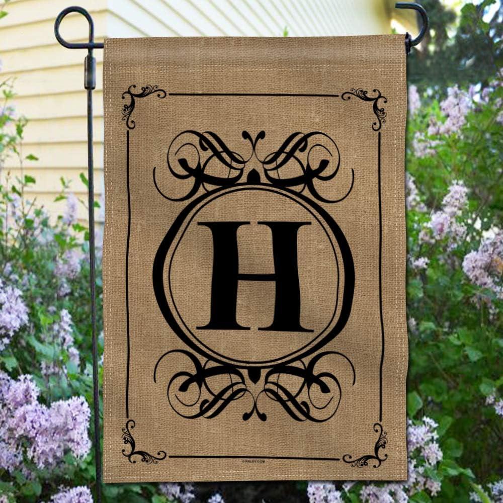 Anley Classic Monogram Letter H Garden Flag, Double Sided Family Last Name Initial Yard Flags