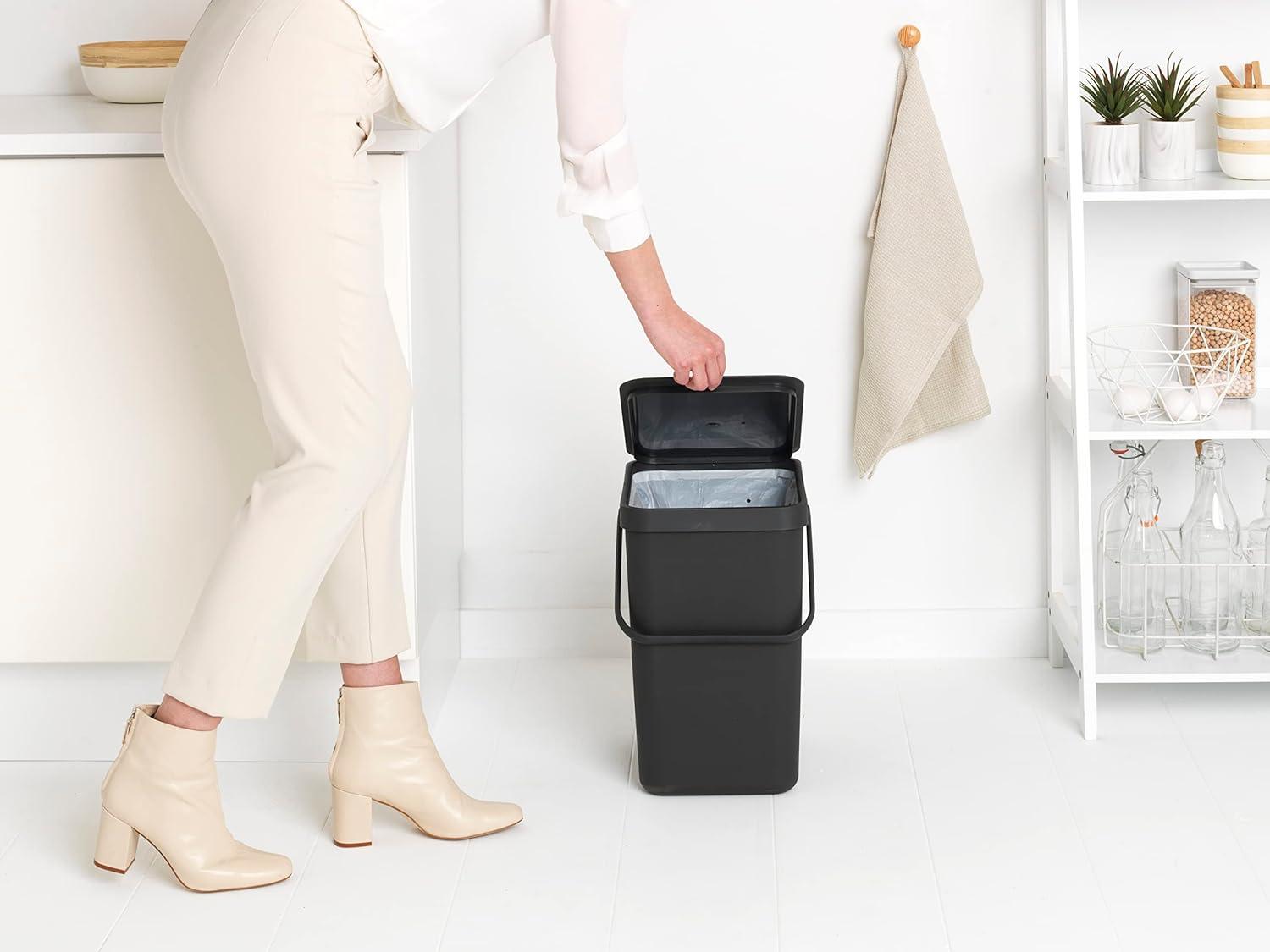 Brabantia Sort & Go Plastic Recycling Bin, 6.6 Gallon