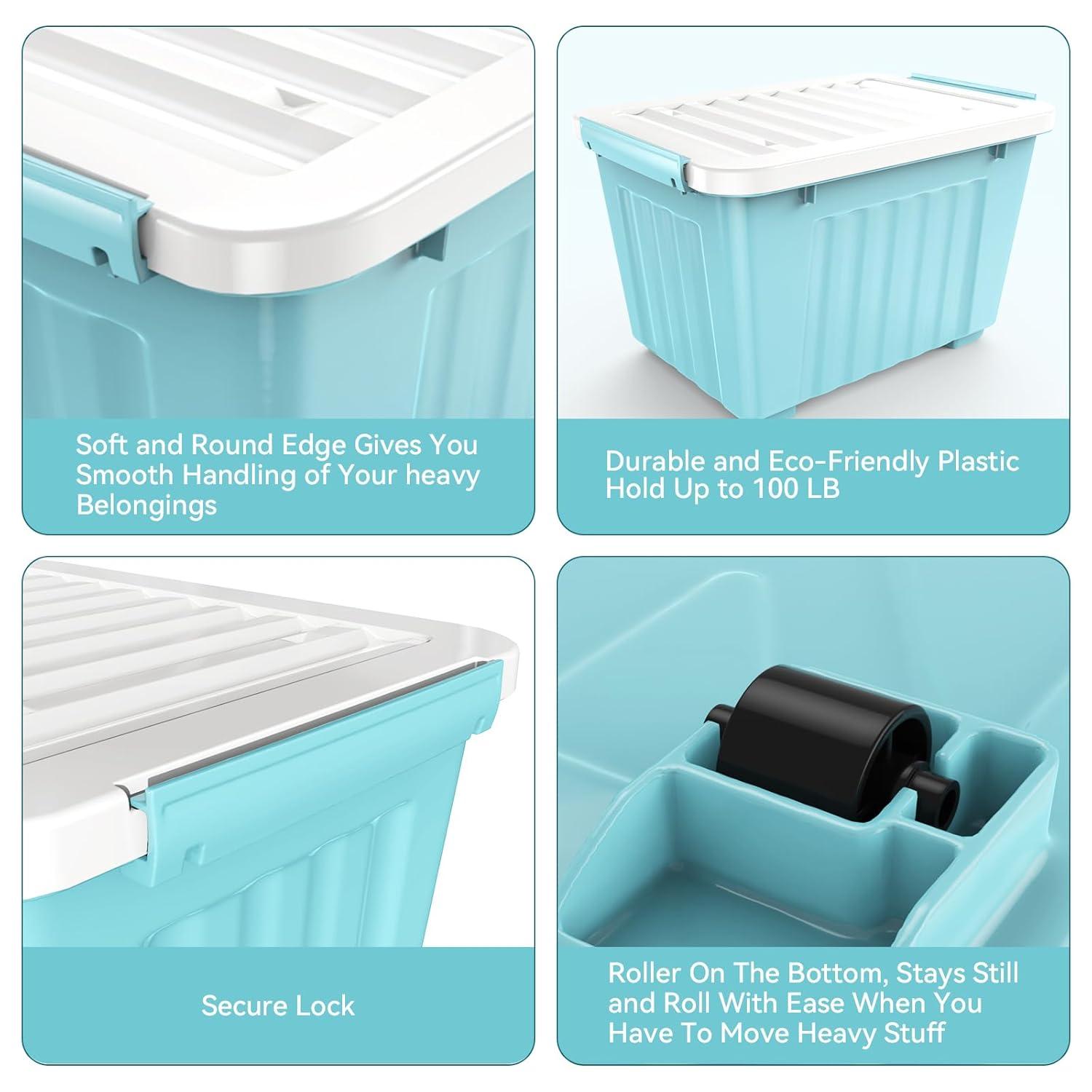 Blooming 97Quart Plastic Storage Bin, 97Quart-4Pack