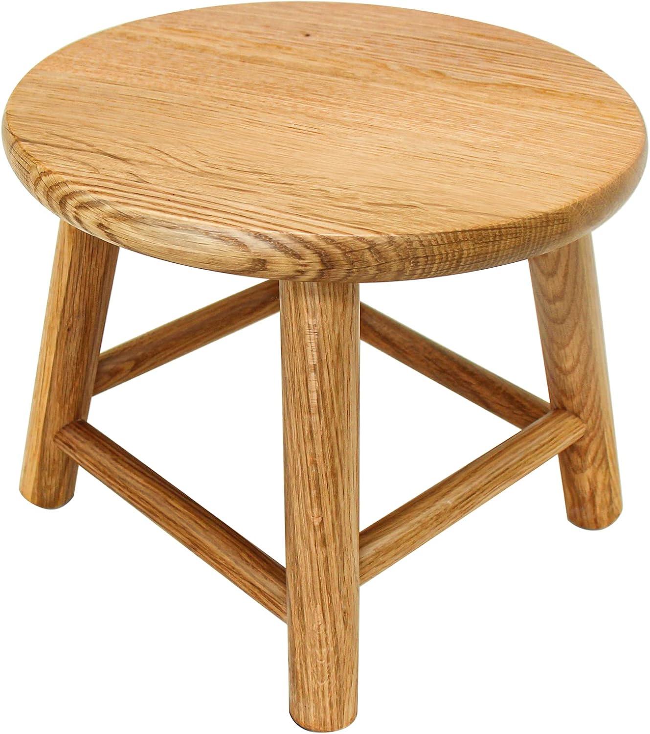 Natural Oak Handcrafted Solid Wood Kids Stool