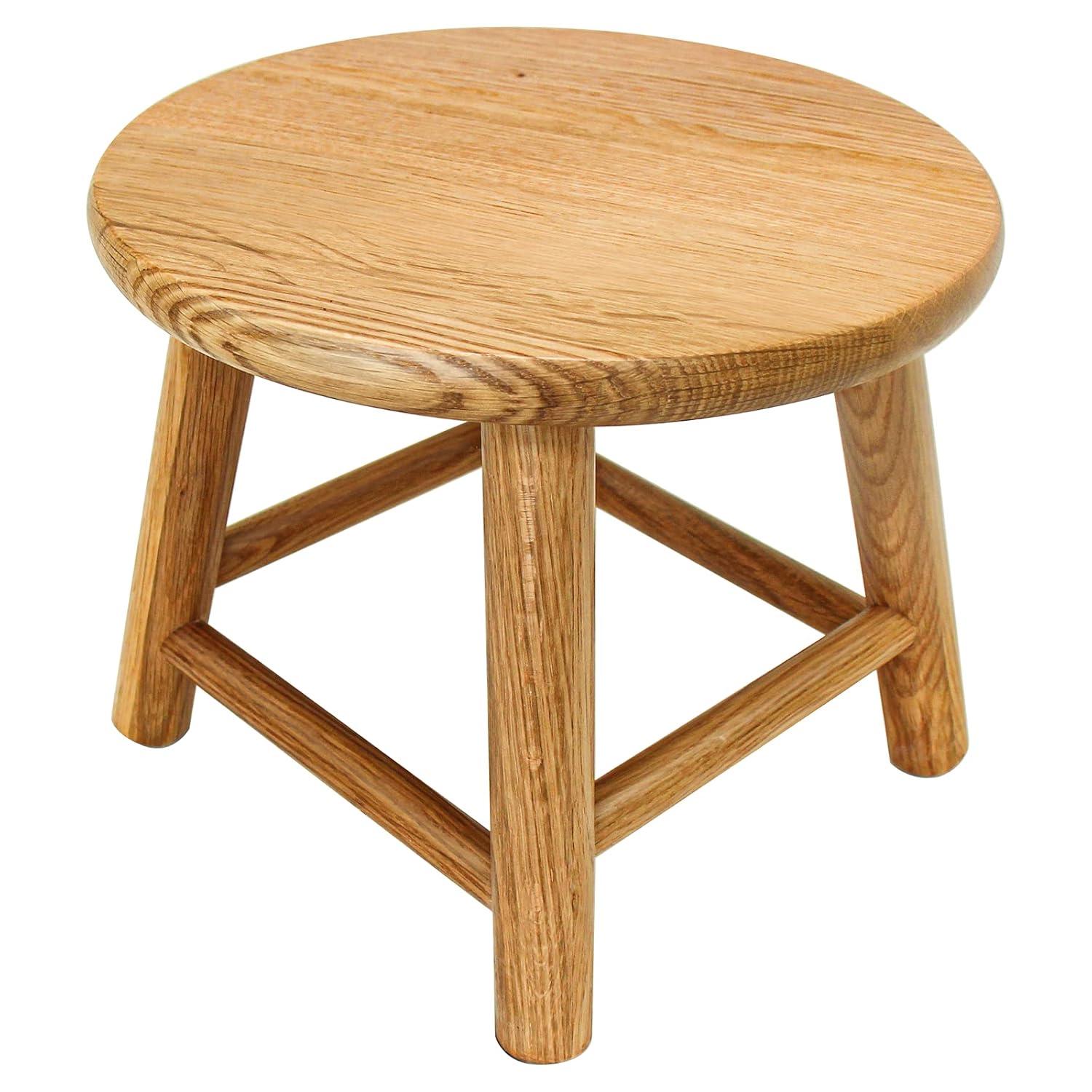 Natural Oak Handcrafted Solid Wood Kids Stool
