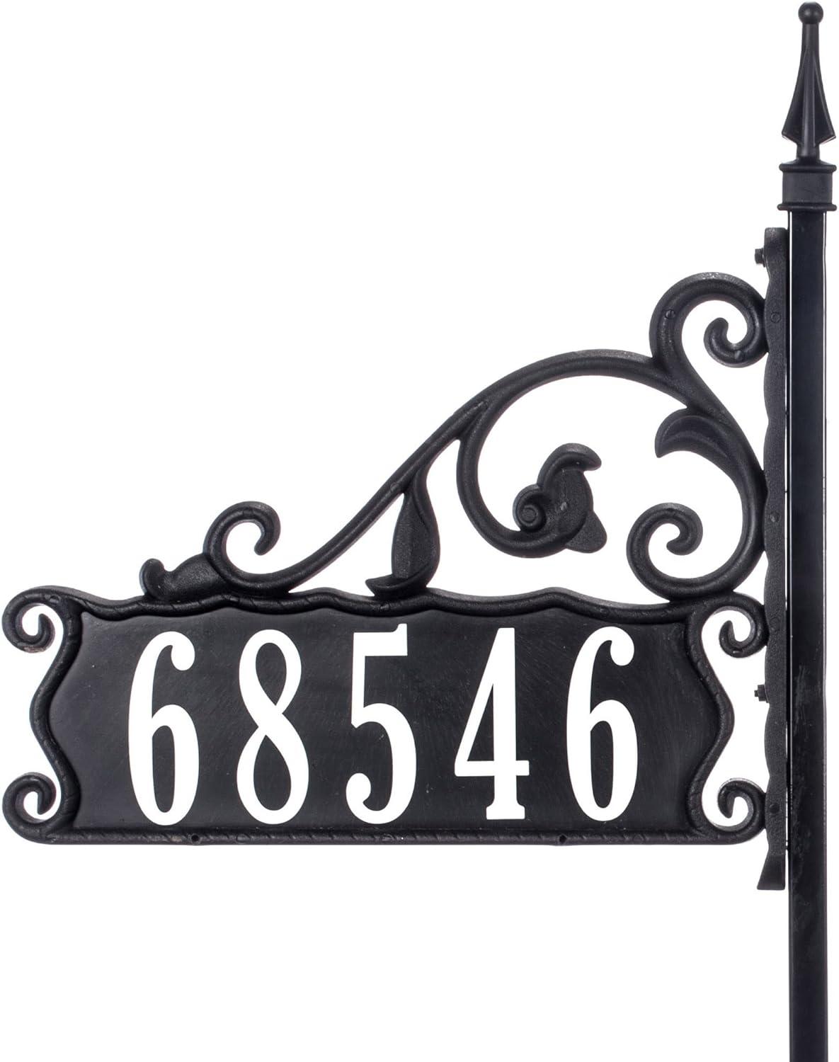 Address America USA HandCrafted, Double-Sided Boardwalk Reflective Address Sign 47" Post