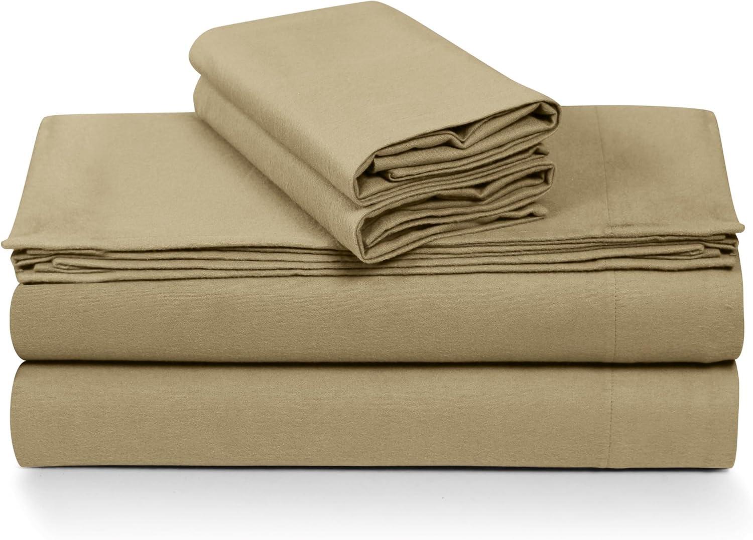 Queen Macchiato Cotton Flannel Deep Pocket Sheet Set