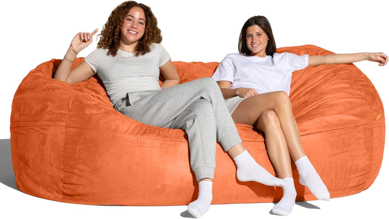 Jaxx 7 Foot Giant Bean Bag Sofa, Mandarin