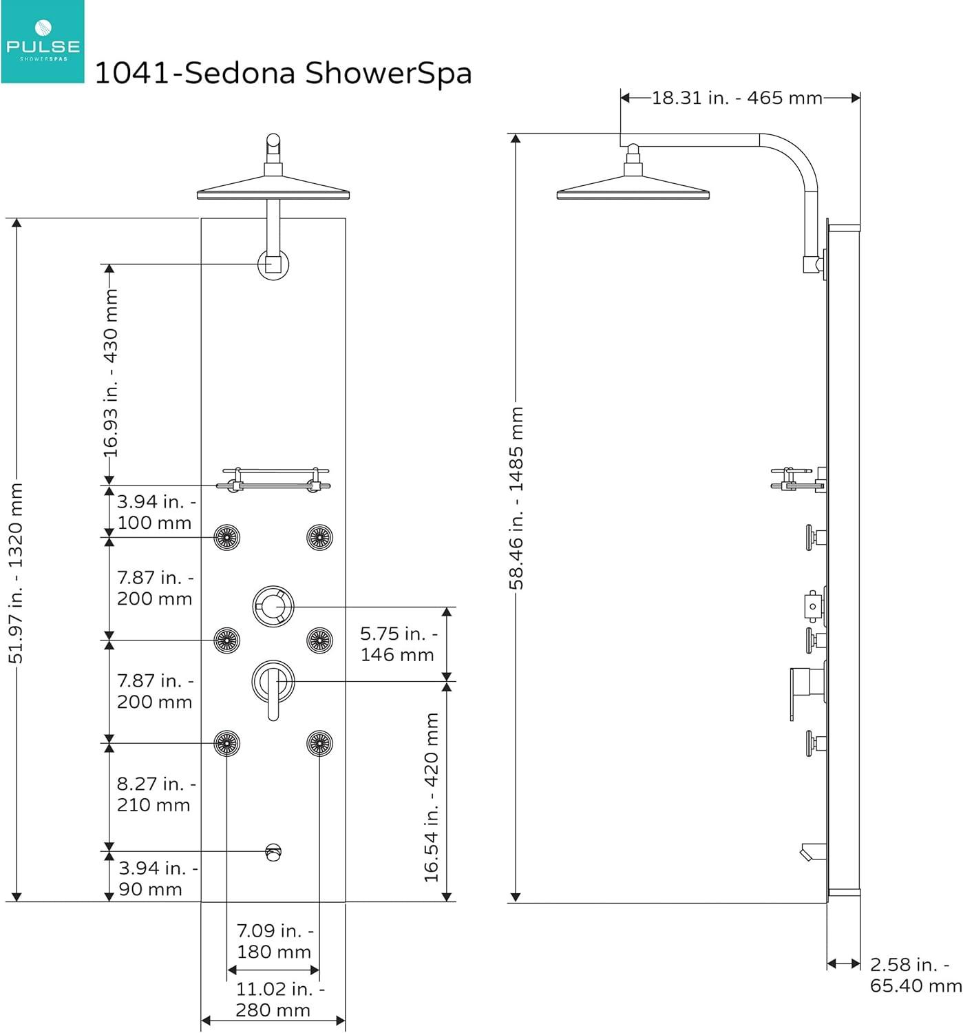 PULSE Sedona ShowerSpa Copper Shower Panel in Oil-Rubbed Bronze