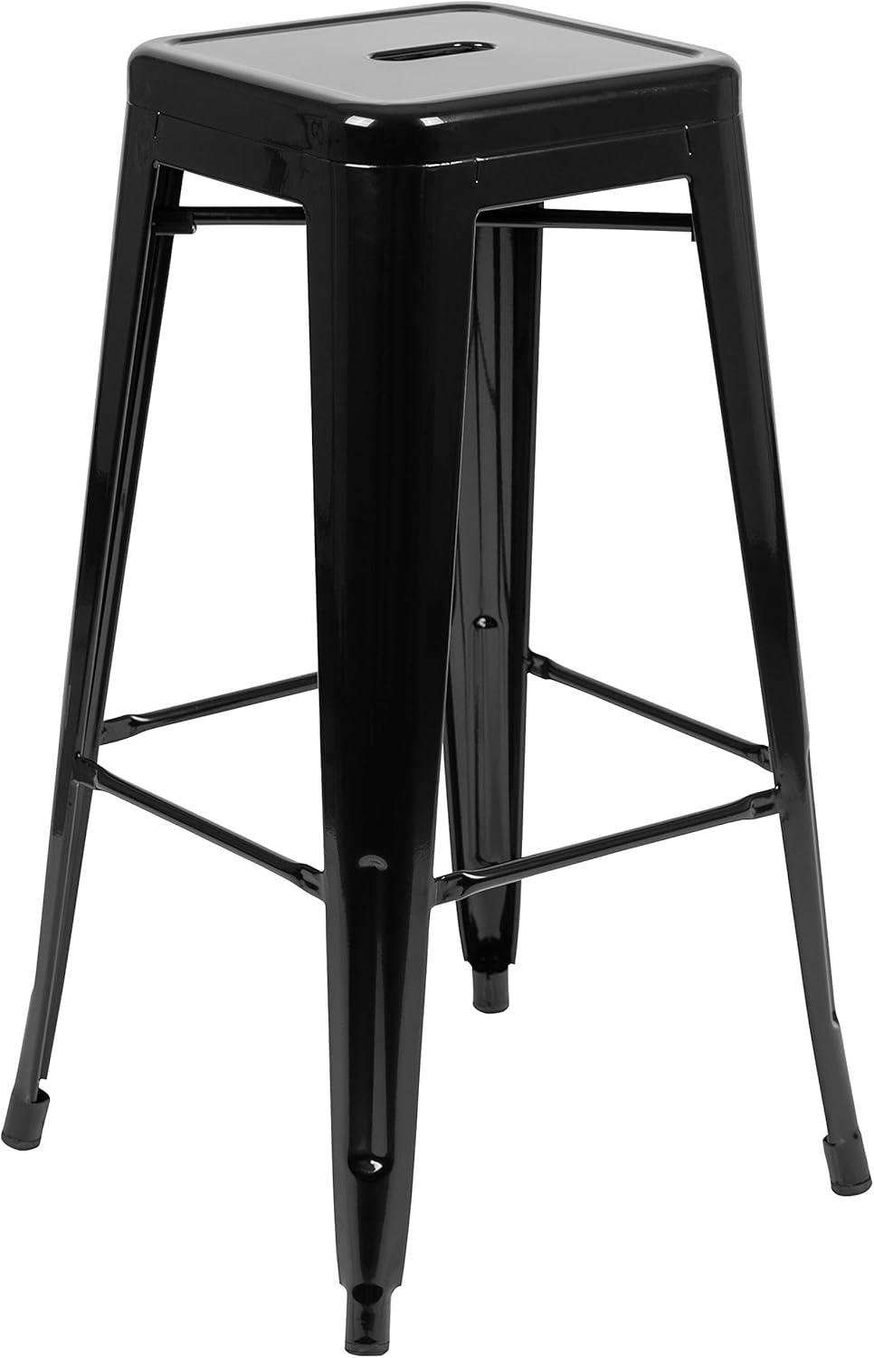 Flash Furniture 30" High Metal Indoor Bar Stool - Stackable Set of 4