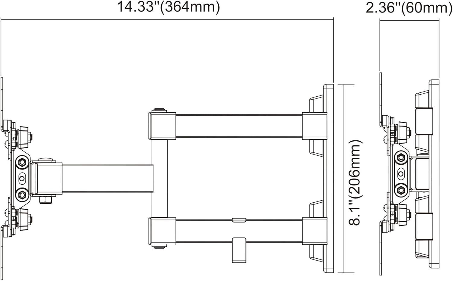 FULL MOTION TV wall mount for 13''-47'' Flat Panel TVs up to 30 lbs.