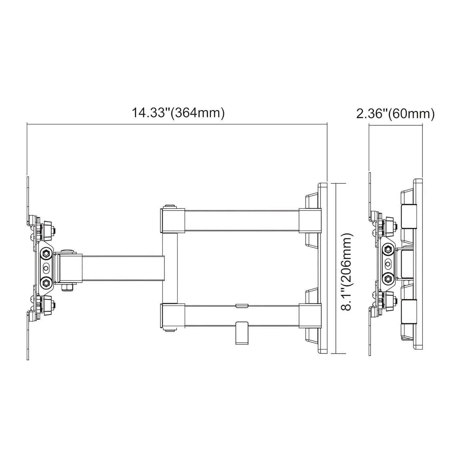 FULL MOTION TV wall mount for 13''-47'' Flat Panel TVs up to 30 lbs.