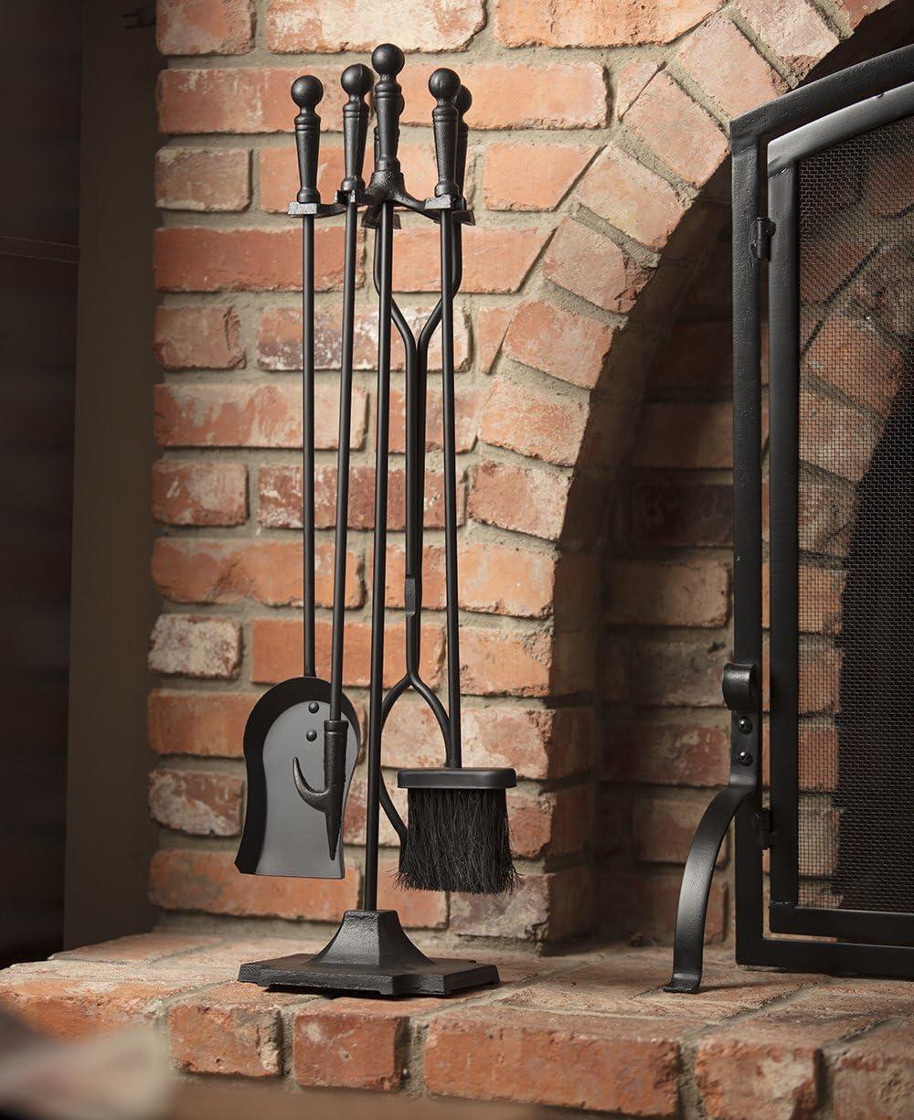 UniFlame 5-Piece Black Finish Fireset with Ball Handles