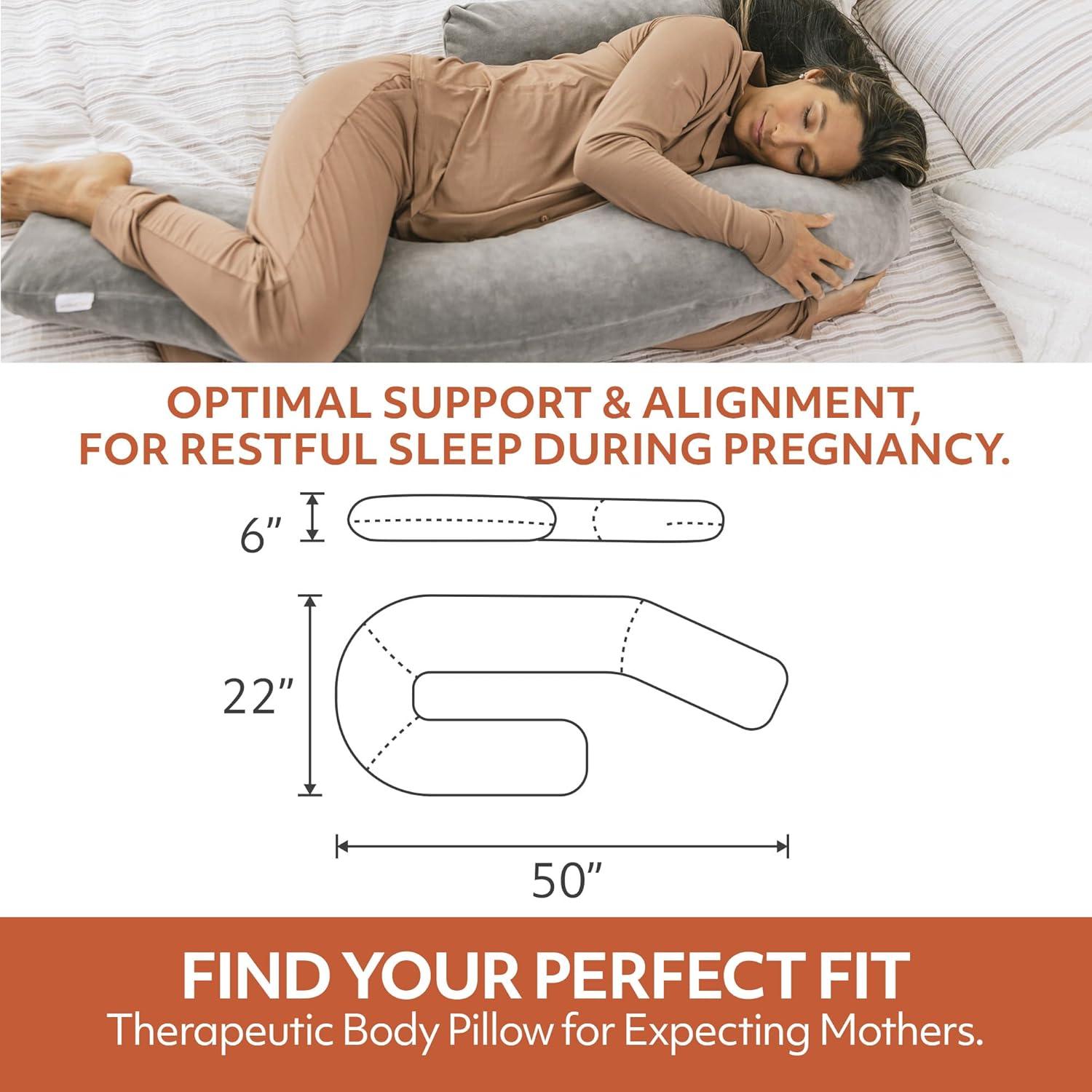 MedCline Therapeutic Full Body Pillow - Pillow for Side Sleepers - Shredded Memory Foam - Medium / Large - 5'2" & Above