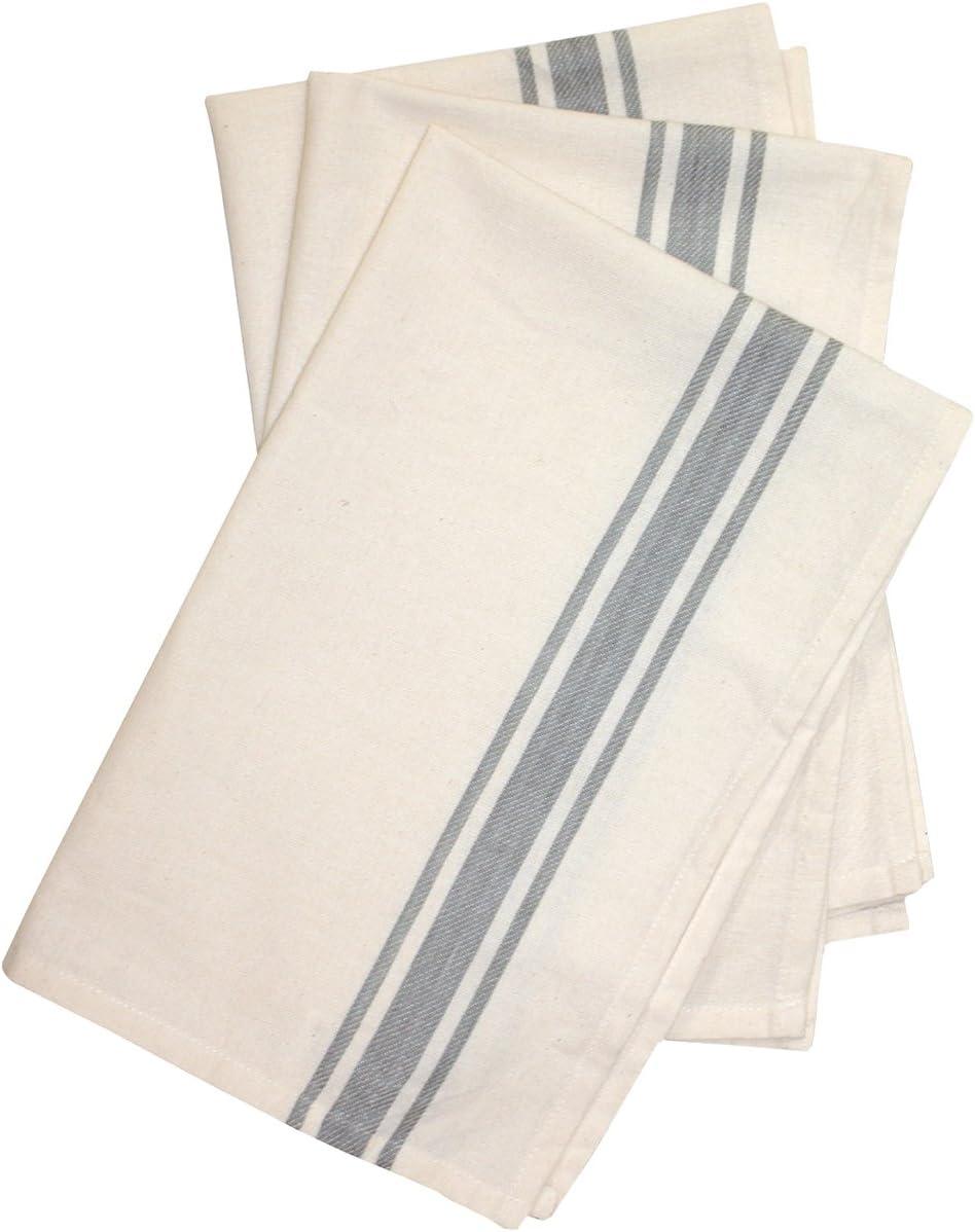 Aunt Martha's Stitch 'Em Up Retro Stripe Towels 18"X28" 3/Pk-Gray Stripe