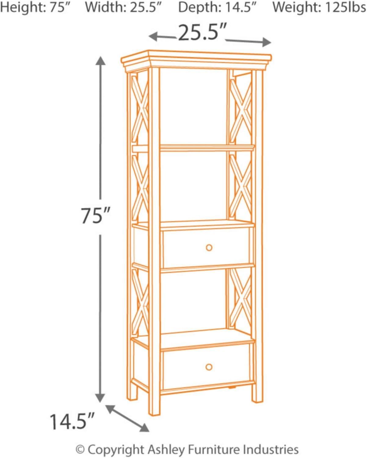 Signature Design by Ashley Bolanburg 2 Drawer Display Cabinet, Antique White