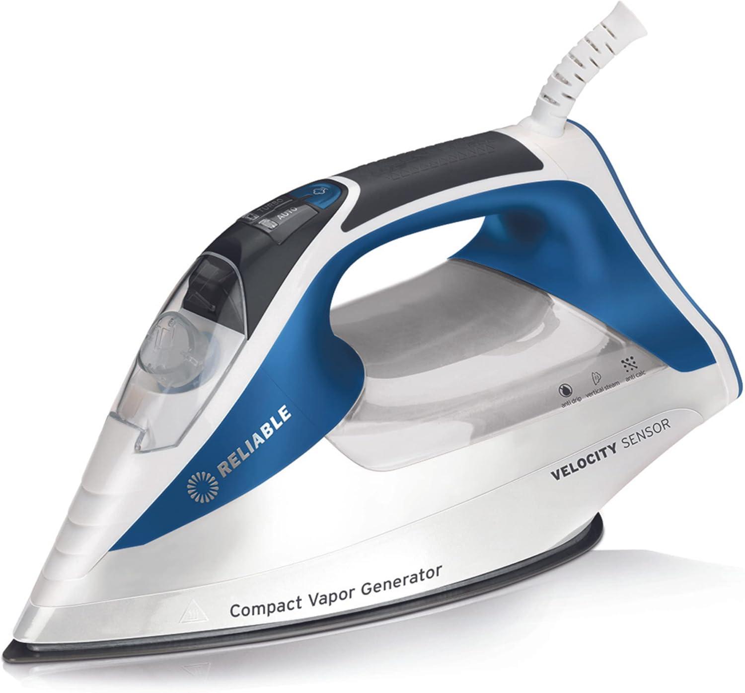 Reliable Velocity 1800W Home Steam Iron - Compact Vapor Generator Iron with Anodized Aluminum