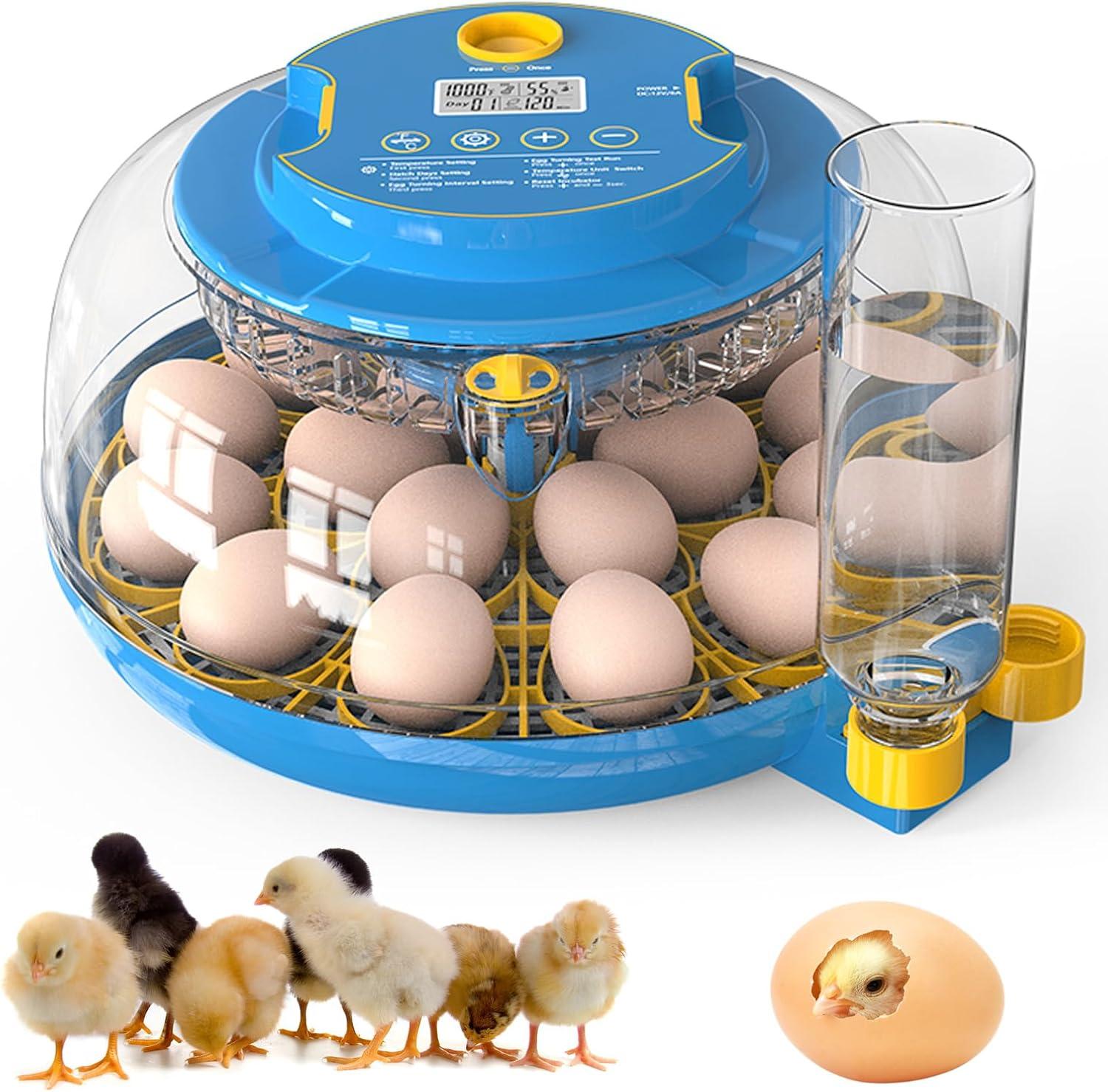 18 Egg Incubators for Hatching Eggs,Egg Incubator with Precise Humidity & Temperature Control,Incubators for Auto Egg Turning,Auto Water Add,Egg Candler,Applicable to Chicken,Goose,Duck,Quail