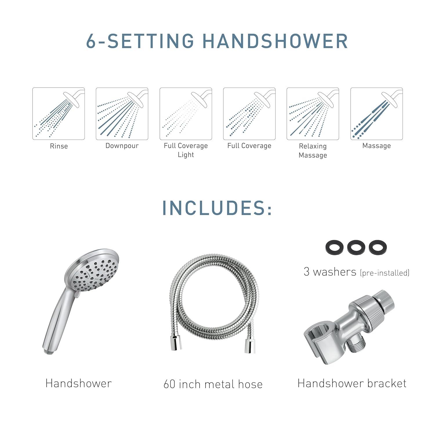 Attune 5-Function Handheld Shower Head