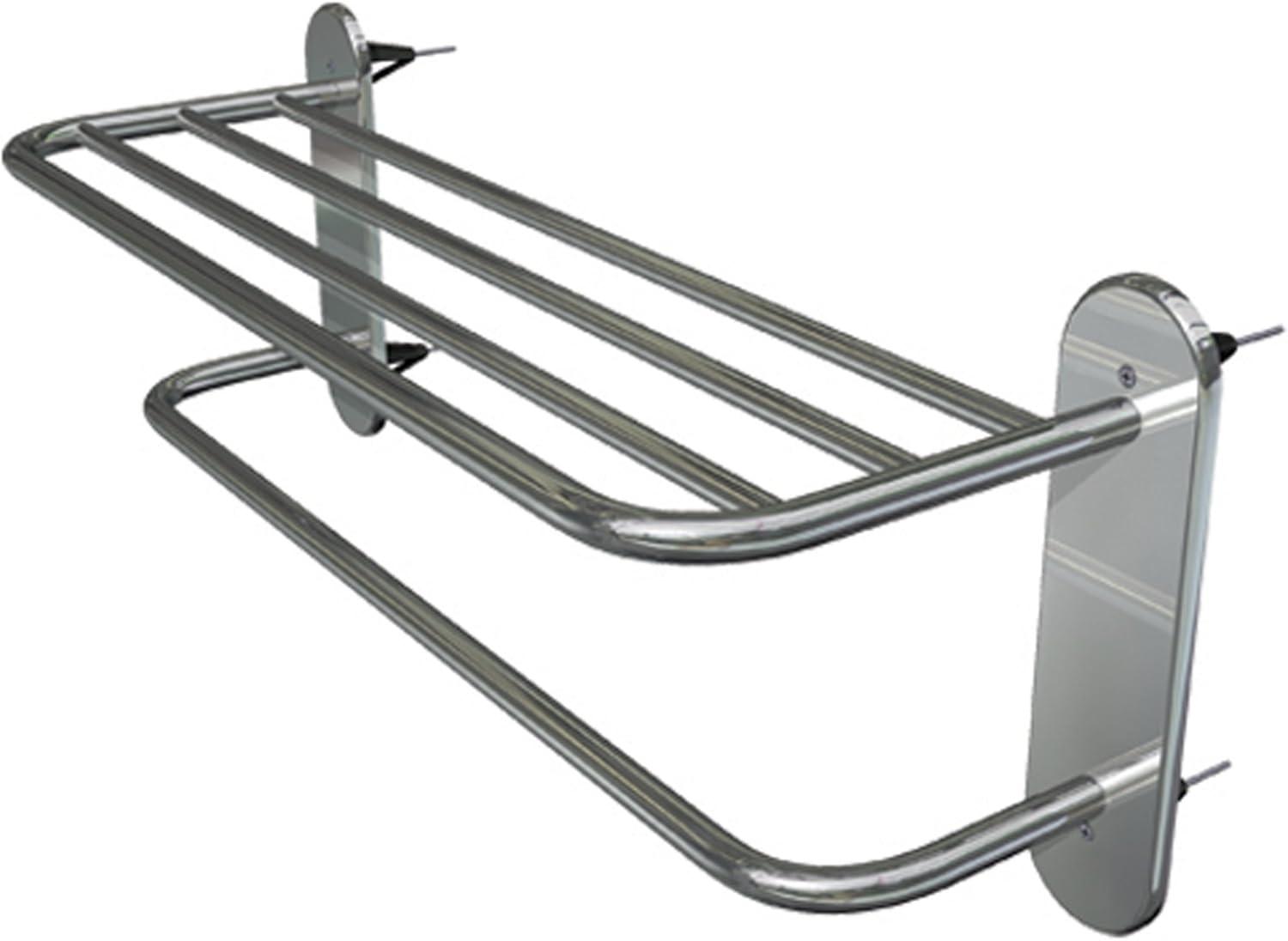 Polished Stainless Steel 24-Inch Wall Mounted Towel Rack