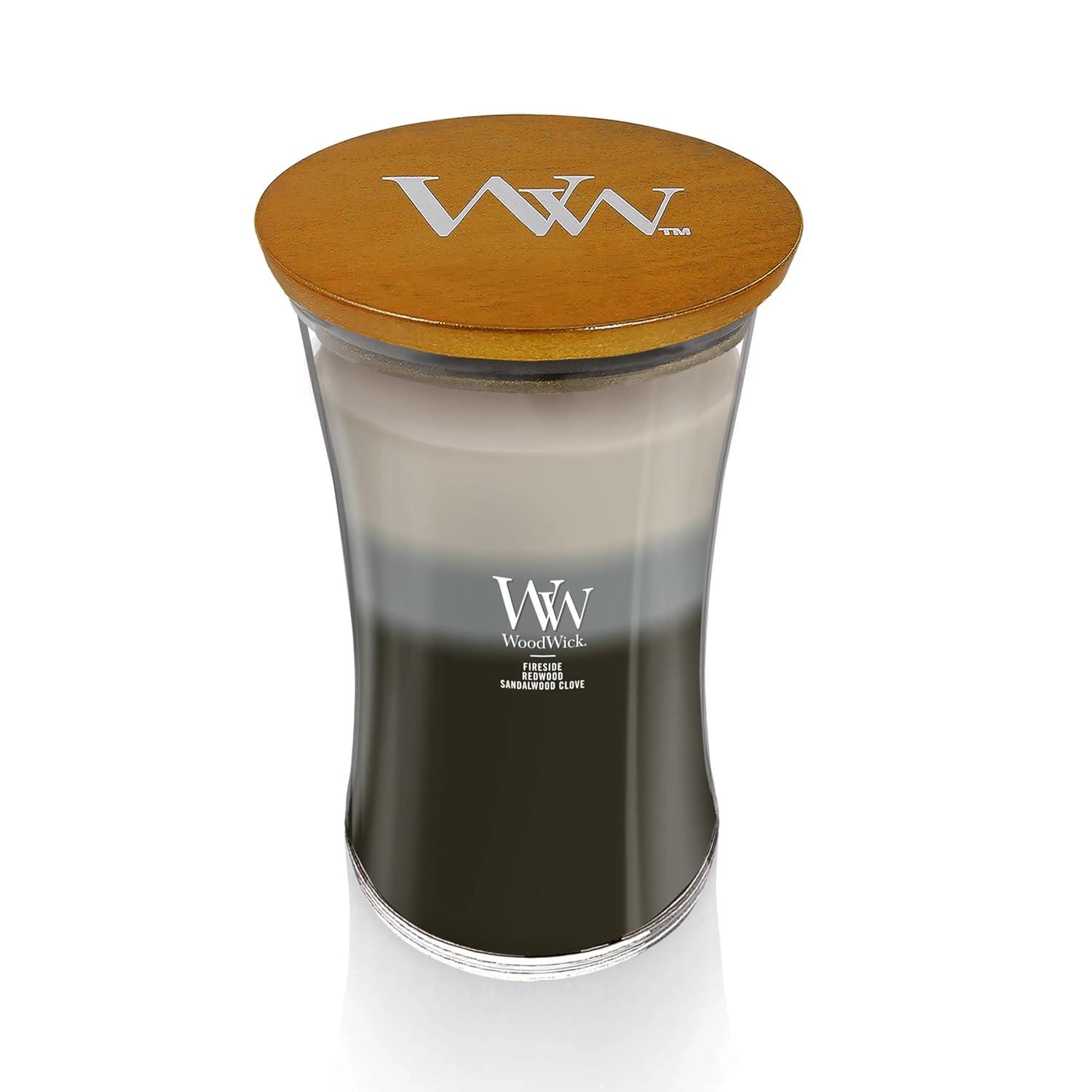 21.5oz Large Hourglass Jar Candle Warm Woods Trilogy - WoodWick