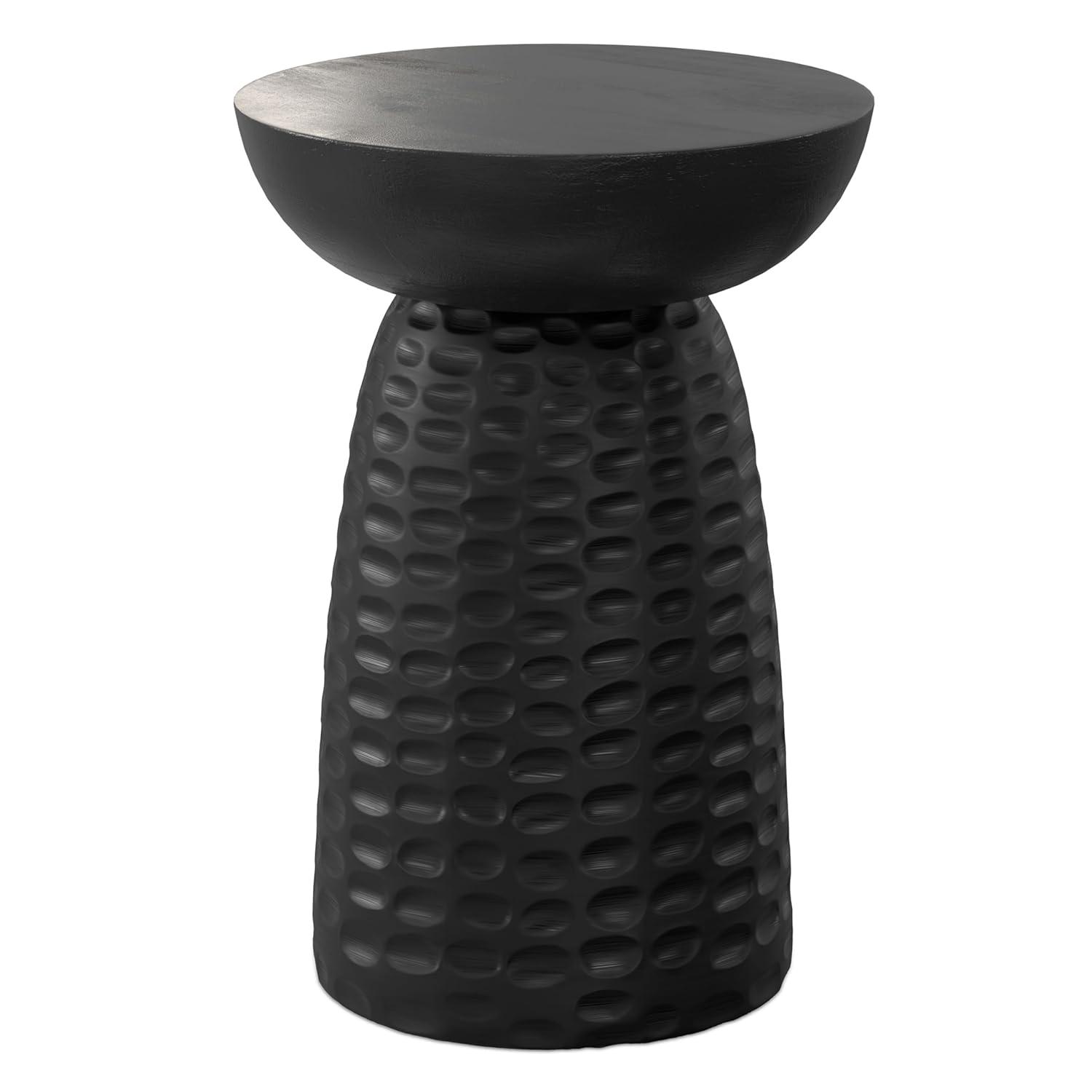Simpli Home Boyd Solid Mango Wood Contemporary Accent Table with Textured Finish, Fully Assembled