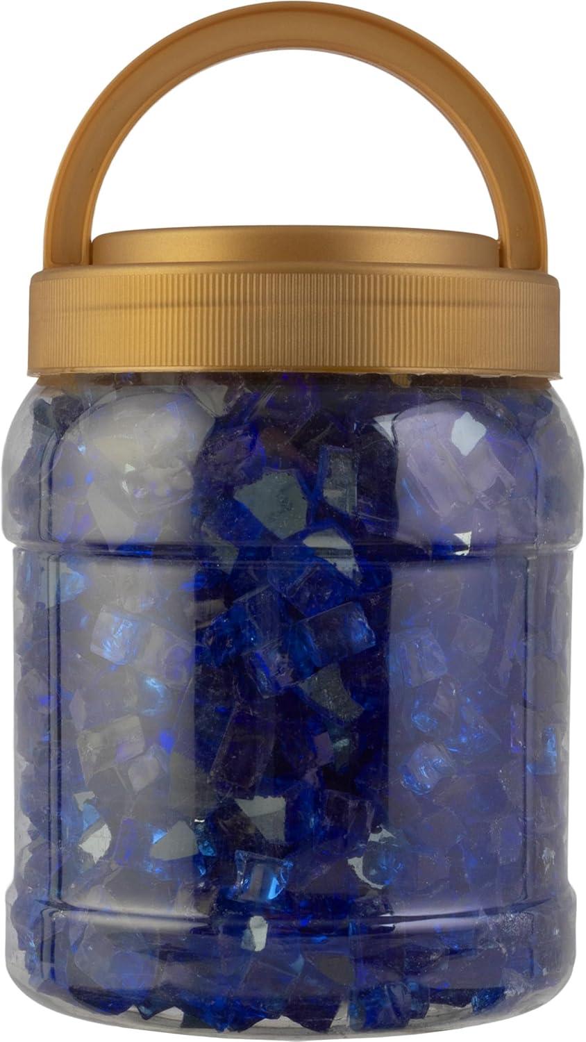 Pure Garden 10lbs Fire Pit Glass - 1/2-Inch Crushed Glass Rocks for Fireplaces, Landscape, Aquariums, or Vases