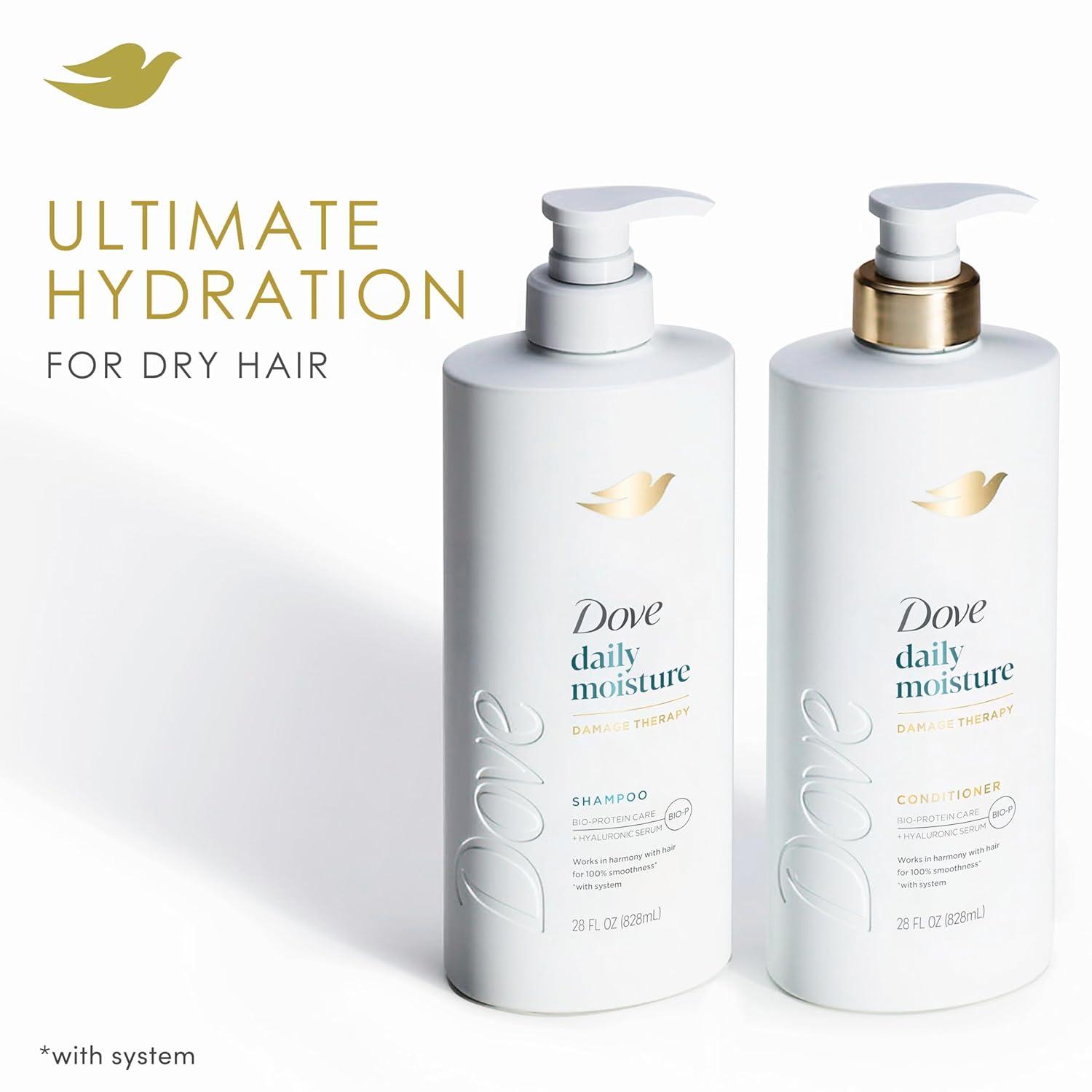 Dove Beauty Daily Moisture Hair Shampoo Pump with Hyaluronic Serum & Bio-Protein Care - 28 fl oz