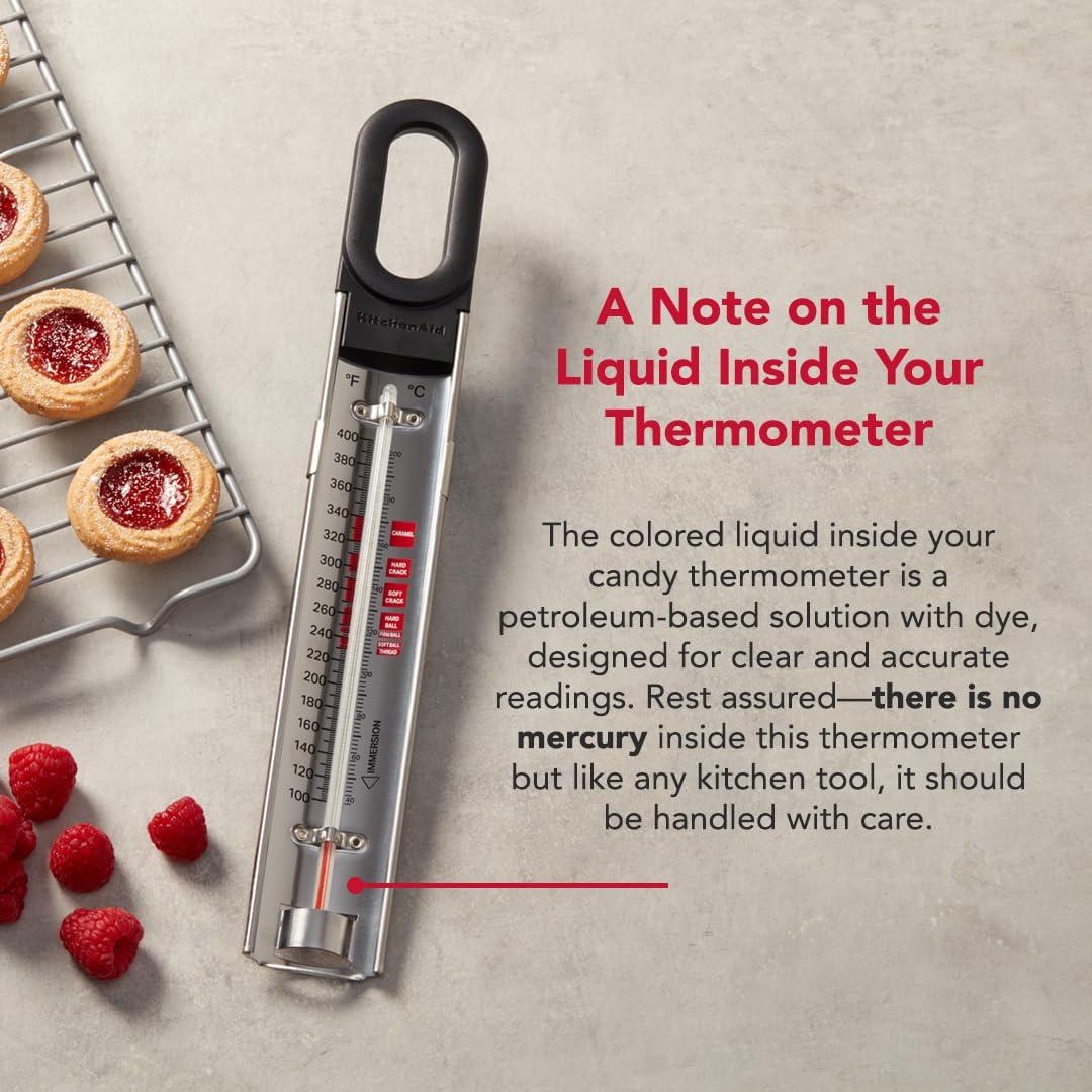 KitchenAid® KitchenAid Curved Stainless Steel Paddle Style Candy and Deep Fry Thermometer with Pan Clip Black