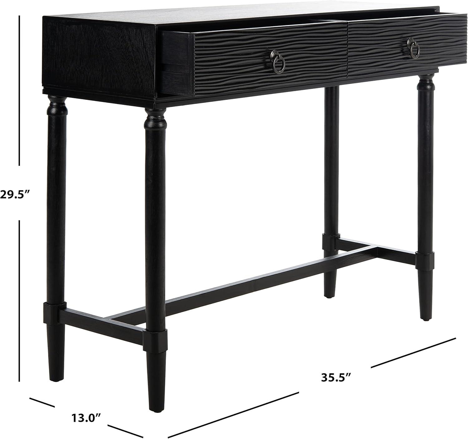 Aliyah 2 Drawer Console Table - Black - Safavieh
