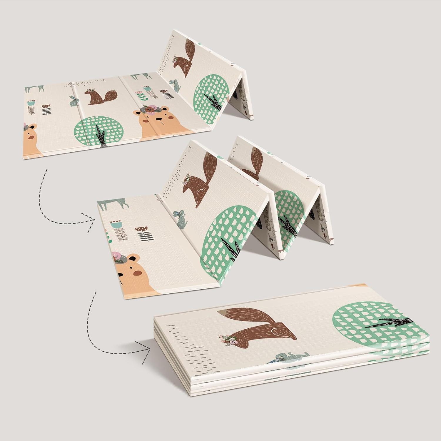 UANLAUO Baby Play Mat for Floor, Kids Play Mats 71x59 Playpen Mats Extra Large Waterproof Activity Playmats for Babies and Toddlers Infants Tummy Time, Foam Baby Crawling Mat with Travel Bag