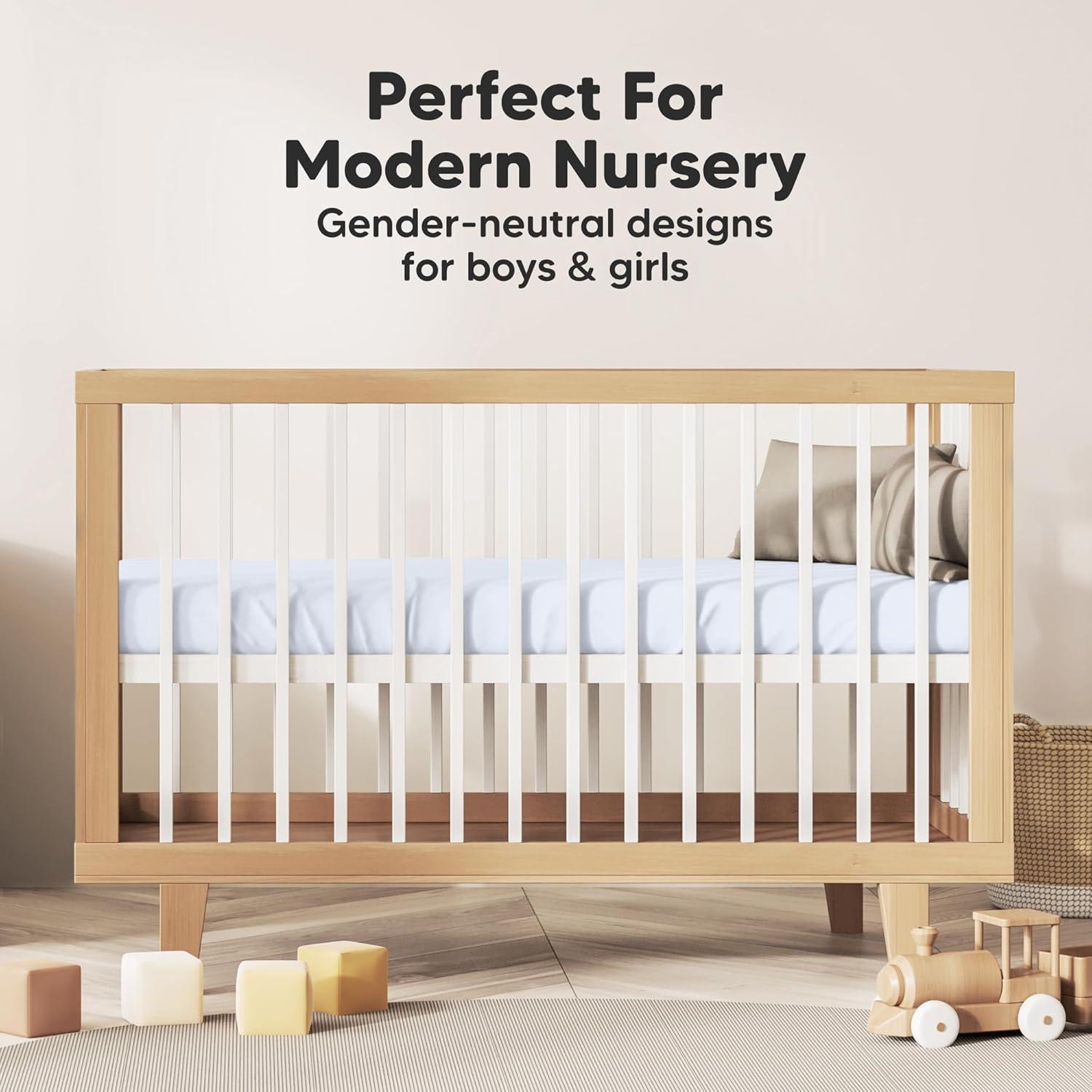 KeaBabies Mini Crib Sheets for Baby Girls, Boys, 2-Pack Soothe Pack and Play Sheets Fitted, Organic Pack N Play Mattress Sheet (Blue Flax)