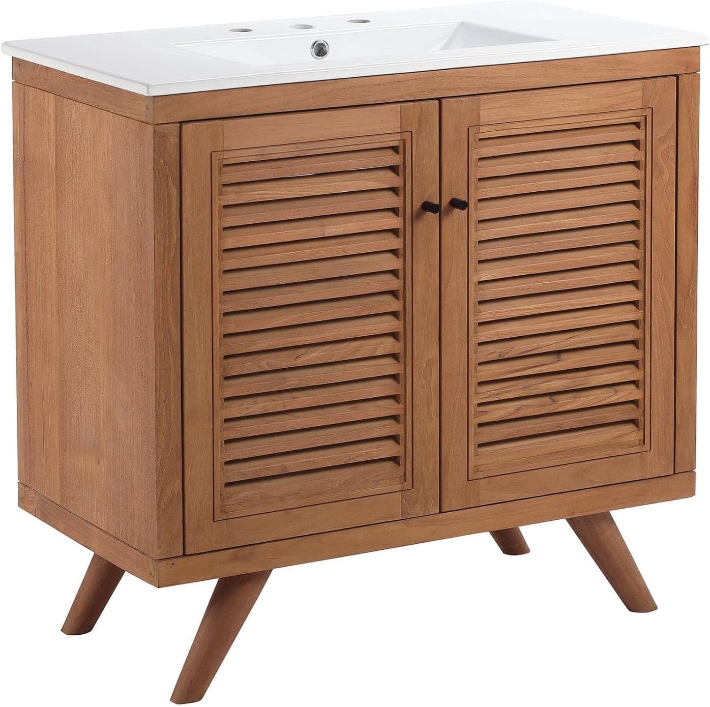 Modway Birdie 36" Bathroom Vanity in Natural White